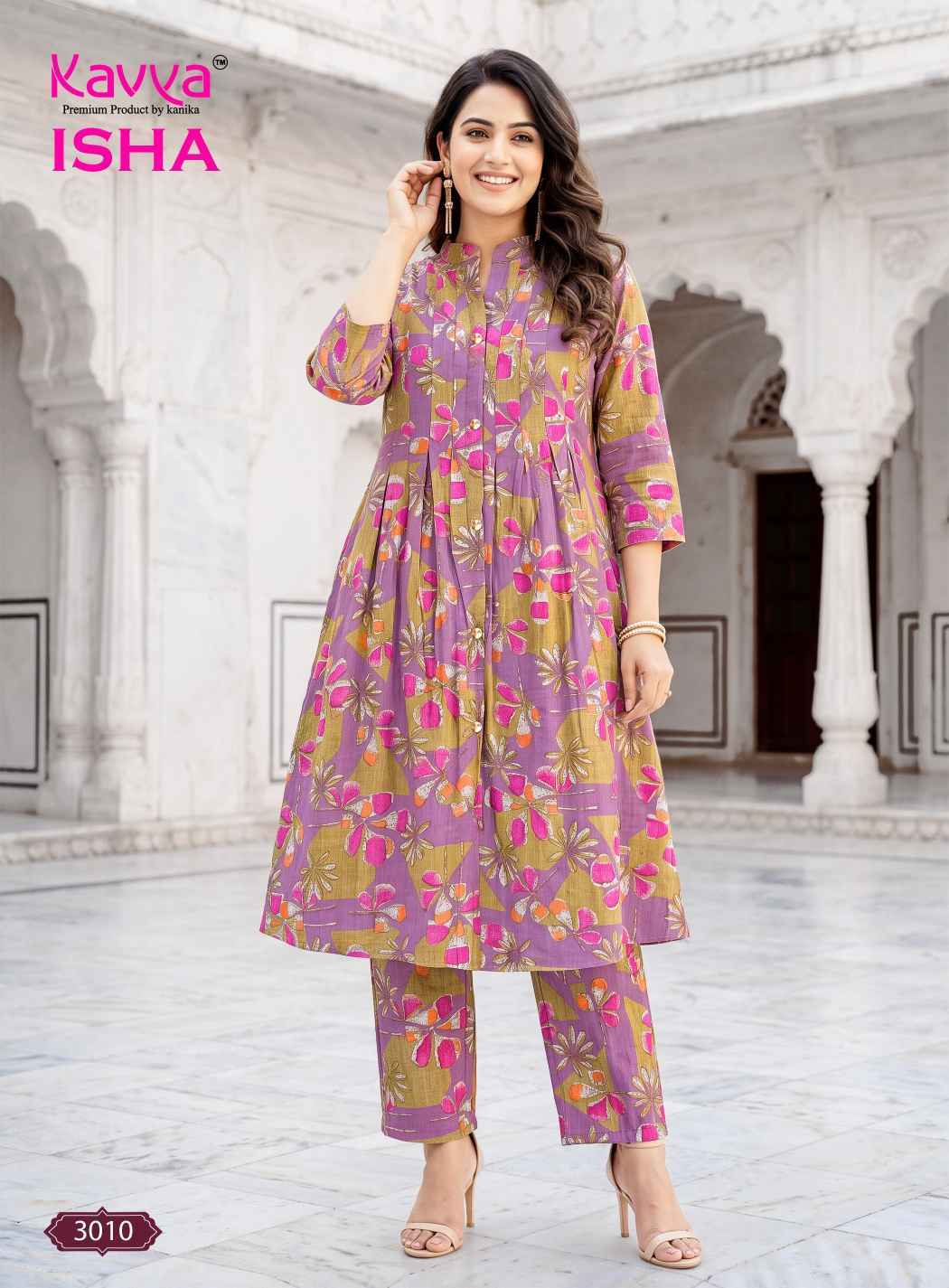 Kavya Isha Vol 3 Vatican Co Ord Set 10 pcs Catalog | factory direct wholesale clothing india for ladies