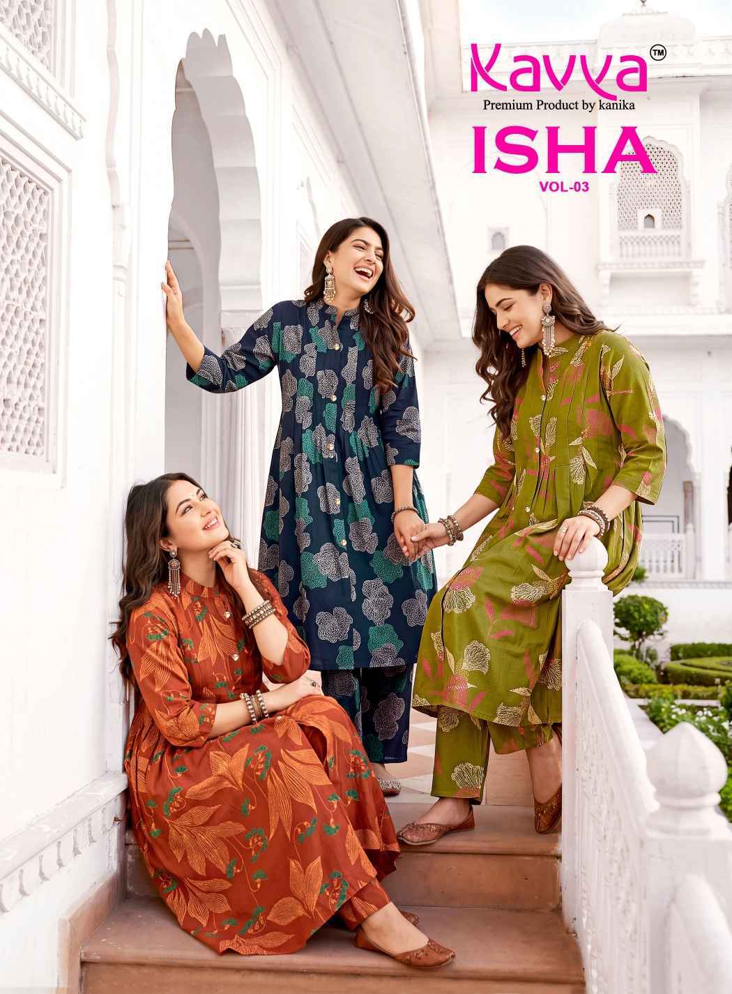 Kavya Isha Vol 3 Vatican Co Ord Set 10 pcs Catalog | factory direct wholesale clothing india for ladies