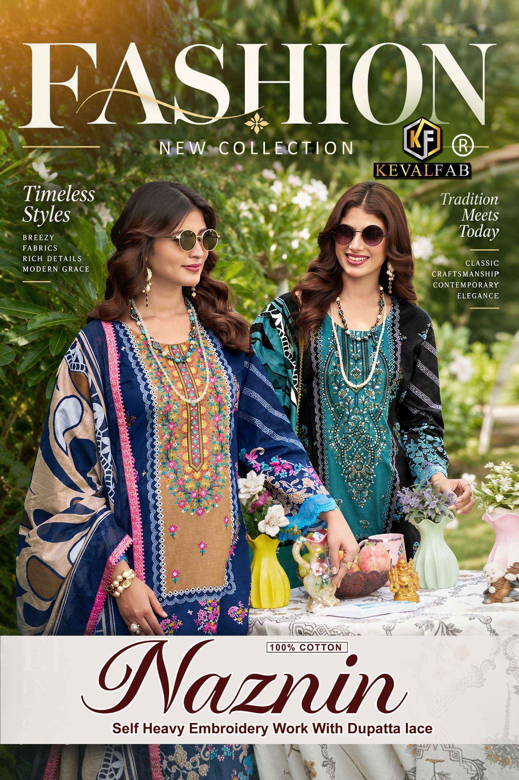 Keval Fab Naznin Cotton Dress Material 6 pcs Catalog | Wholesale Market Surat