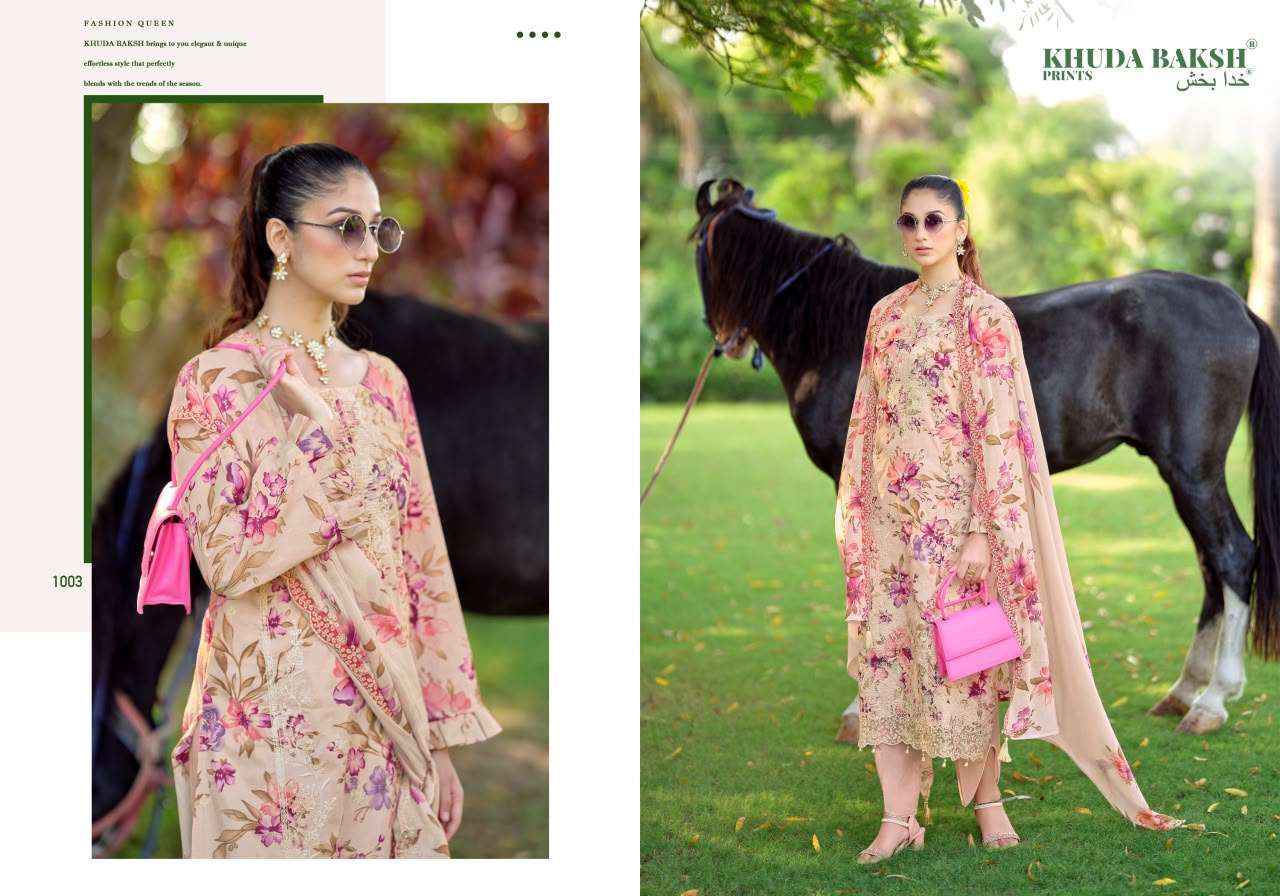 Khuda Baksh Humdum Vol 3 Chikankari Pure Lawn Dress Material 10 Pcs Catalog