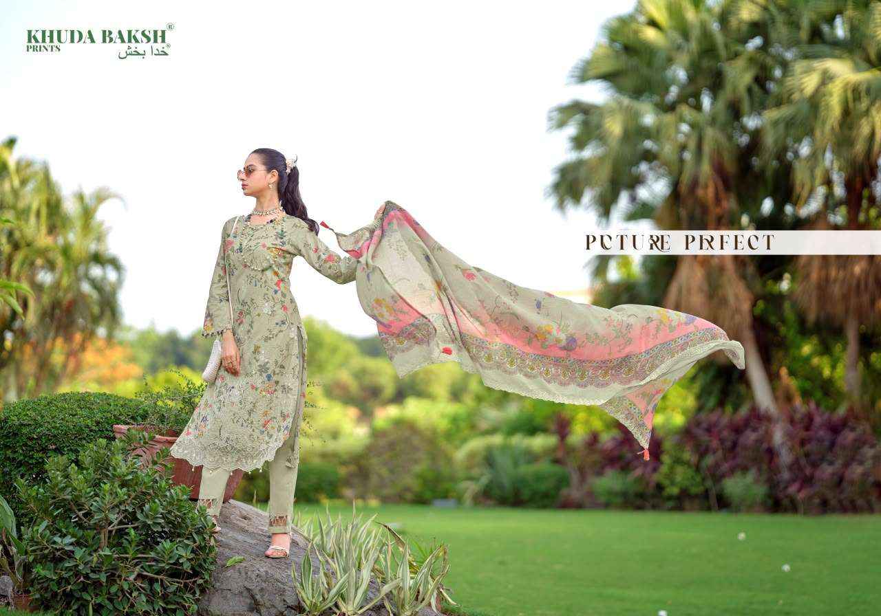 Khuda Baksh Humdum Vol 3 Chikankari Pure Lawn Dress Material 10 Pcs Catalog