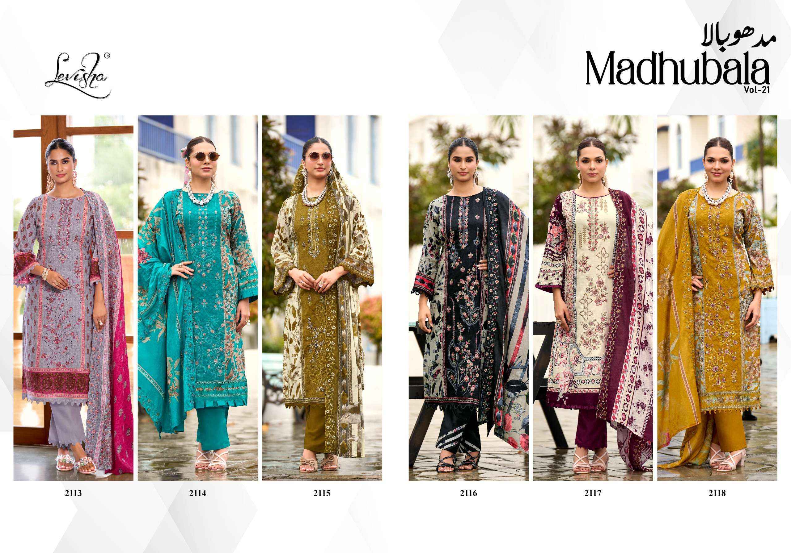 Levisha Madhubala Vol 21 Cotton Dress 6 Pcs - Surat Wholesale Market
