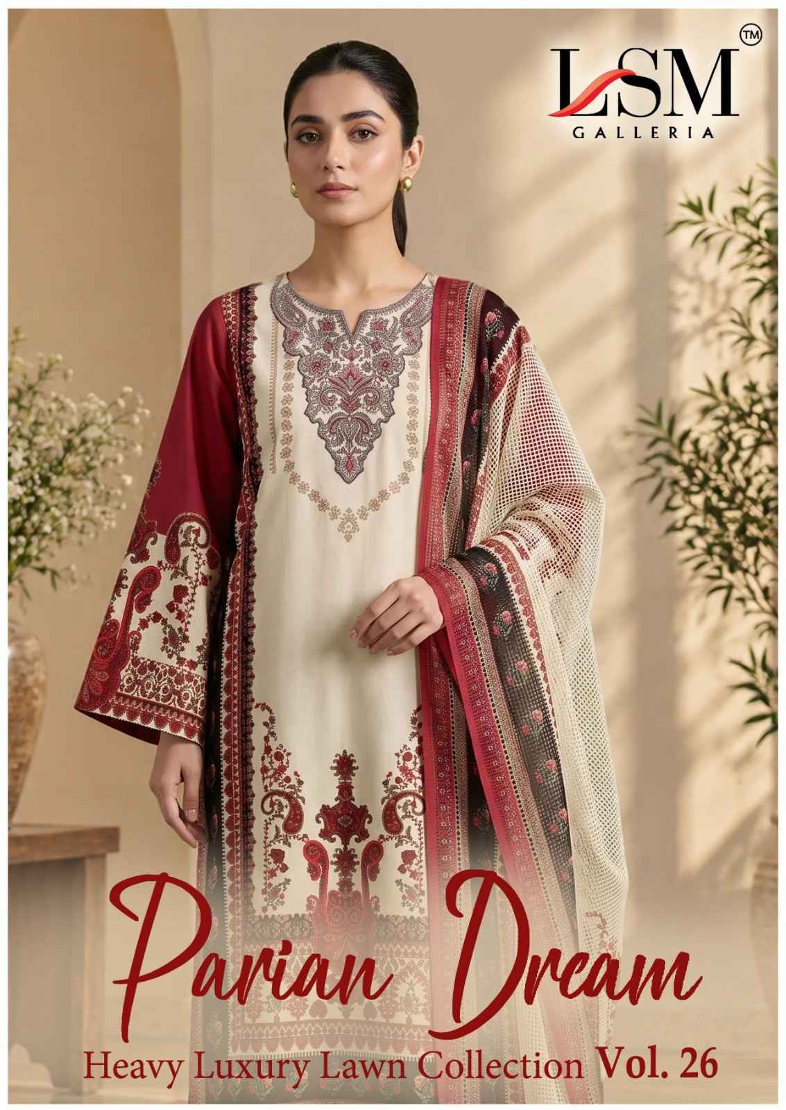 LSM Galleria Parian Dream Vol 26 Cotton Dress Material 6 pcs Catalog | Wholesale Factory