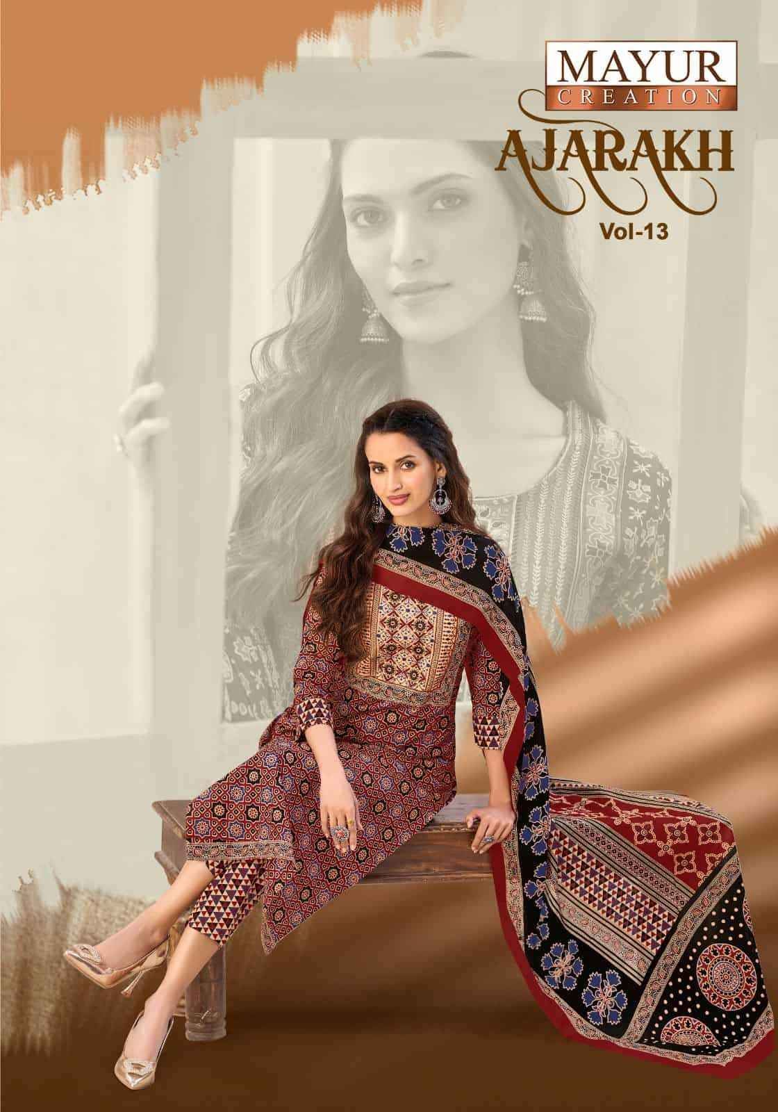 Mayur Ajarakh Vol 13 Pure Cotton Readymade Suits Wholesale Price 10 Pcs Catalog