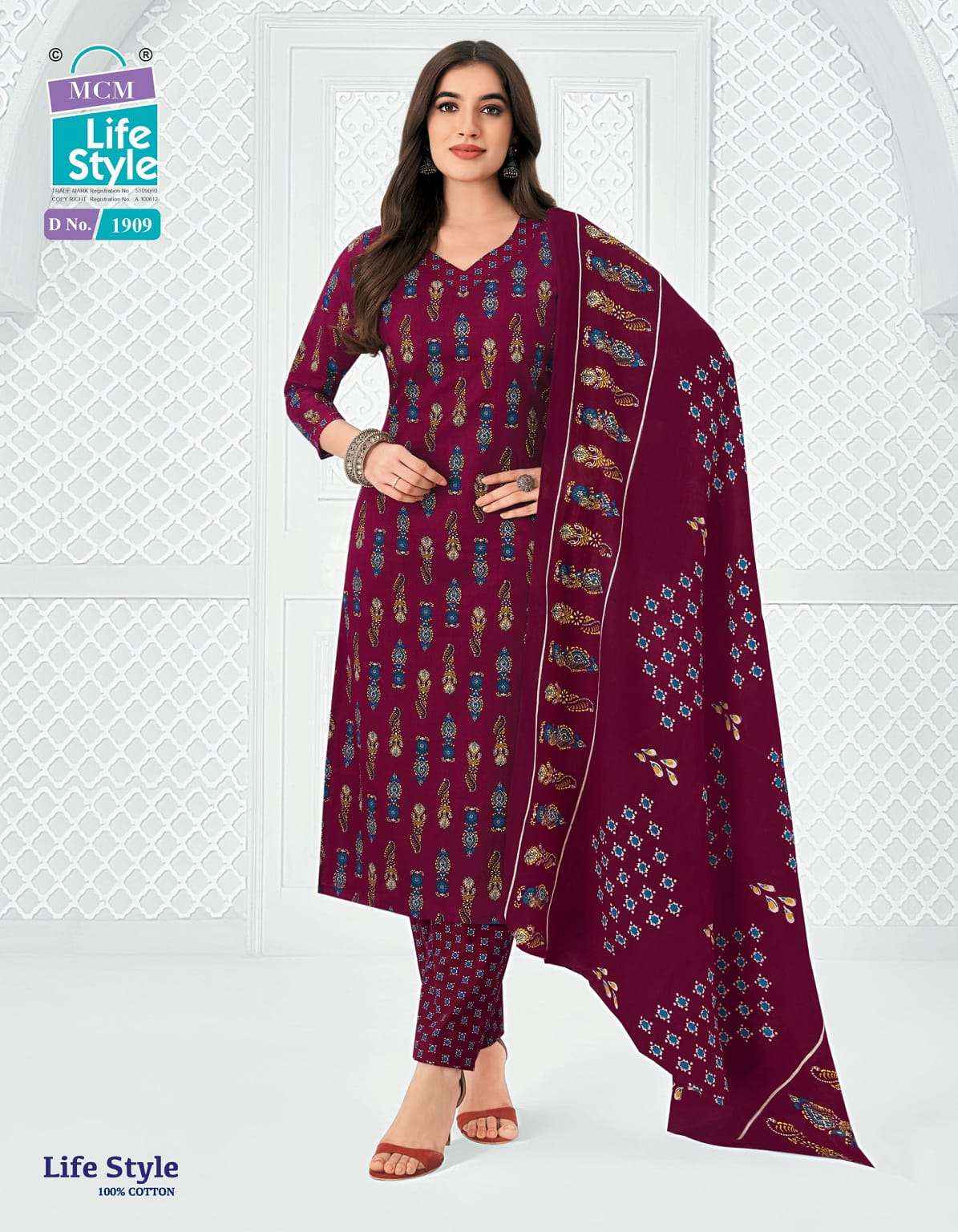 Mcm Life Style Vol 19 Pure Cotton Readymade Suits 12 Pcs Catalog