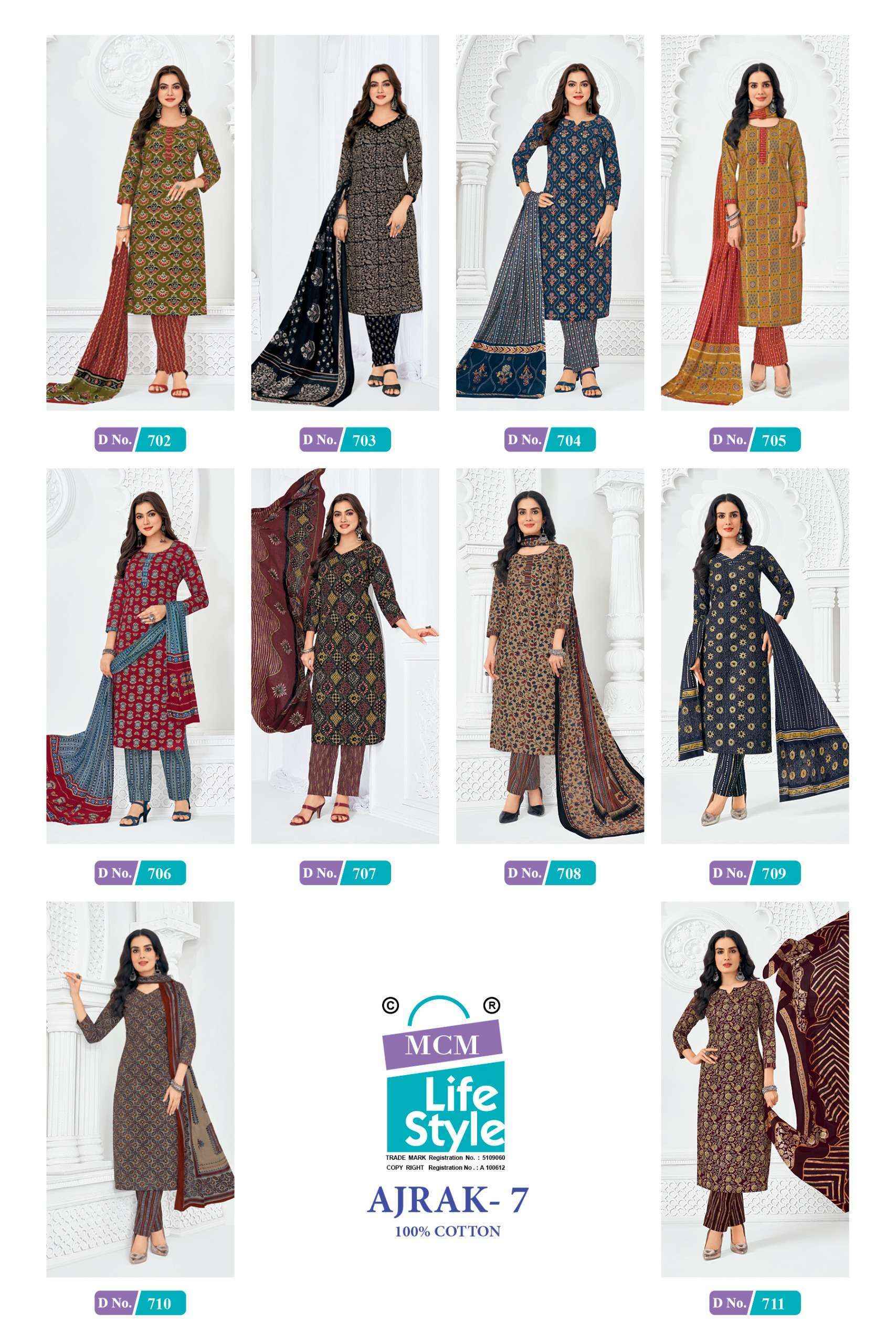 MCM Lifestyle Ajrak Vol 7 Readymade Cotton Dress 10 pcs Catalog | Surat Wholesale Market