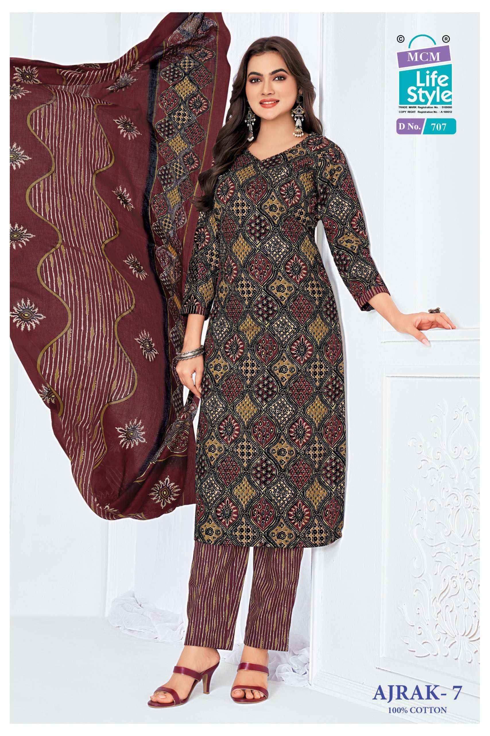 MCM Lifestyle Ajrak Vol 7 Readymade Cotton Dress 10 pcs Catalog | Surat Wholesale Market