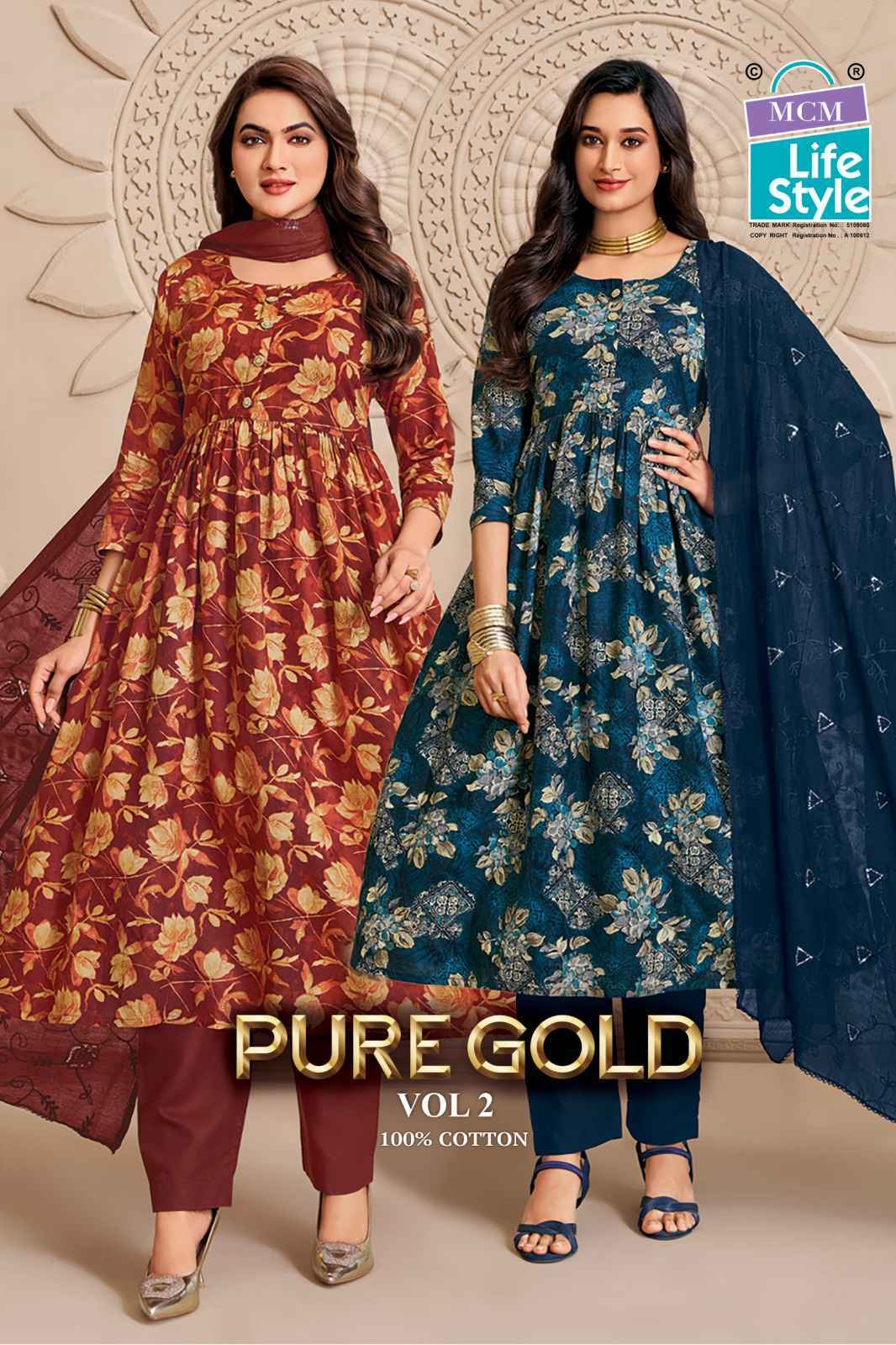 MCM Lifestyle Pure Gold Vol 2 Readymade Cotton Dress 10 Pc Catalog