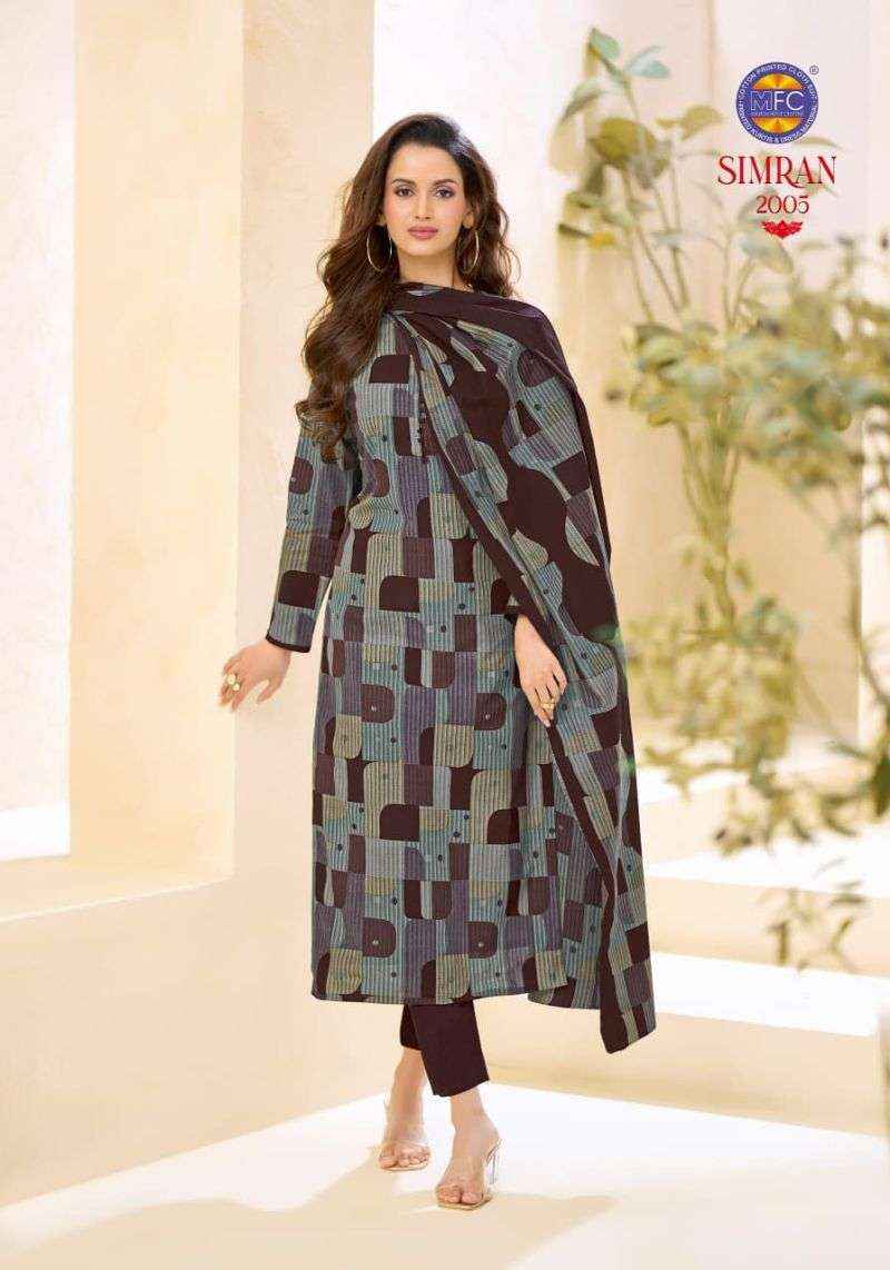 MFC SIMRAN VOL 2 HEAVY PURE COTTON DRESS MATERIAL 12 PCS CATALOG