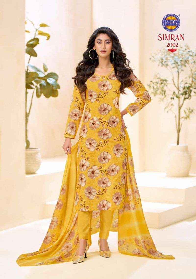 MFC SIMRAN VOL 2 HEAVY PURE COTTON DRESS MATERIAL 12 PCS CATALOG