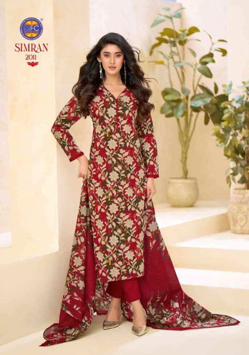 MFC SIMRAN VOL 2 HEAVY PURE COTTON DRESS MATERIAL 12 PCS CATALOG