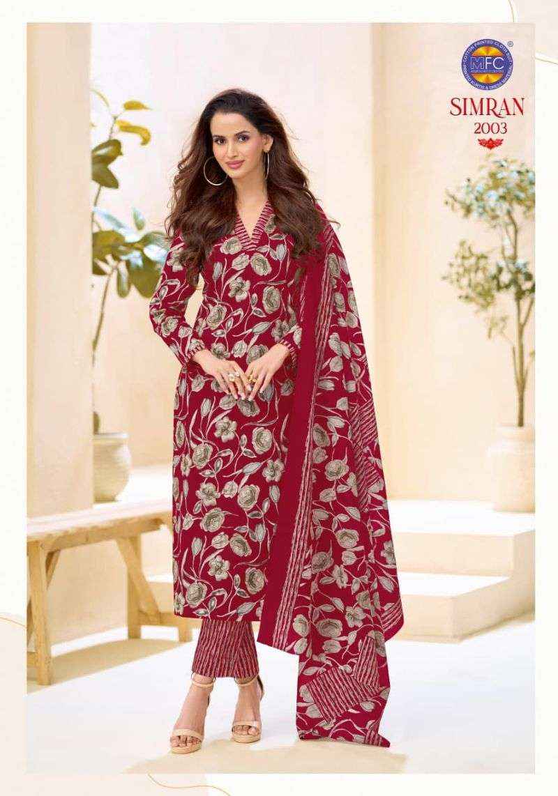 MFC SIMRAN VOL 2 HEAVY PURE COTTON DRESS MATERIAL 12 PCS CATALOG