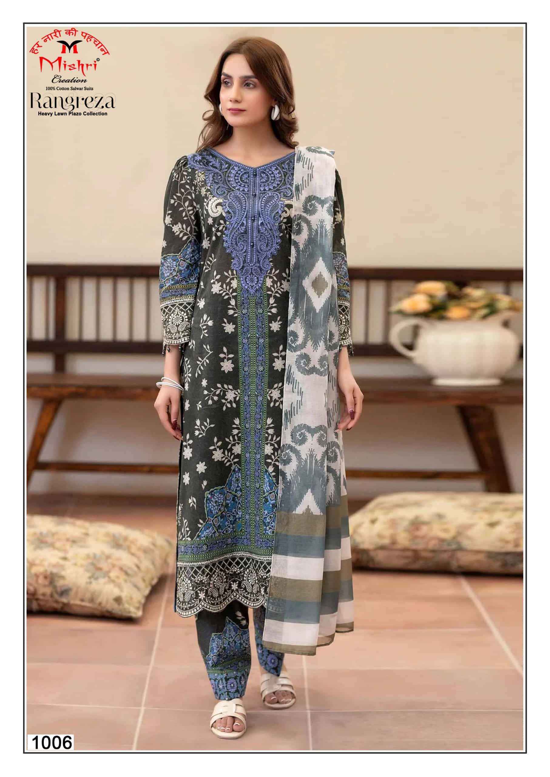Mishri Rangreza Karachi Print Cotton Dress Material 6 Pcs Catalog