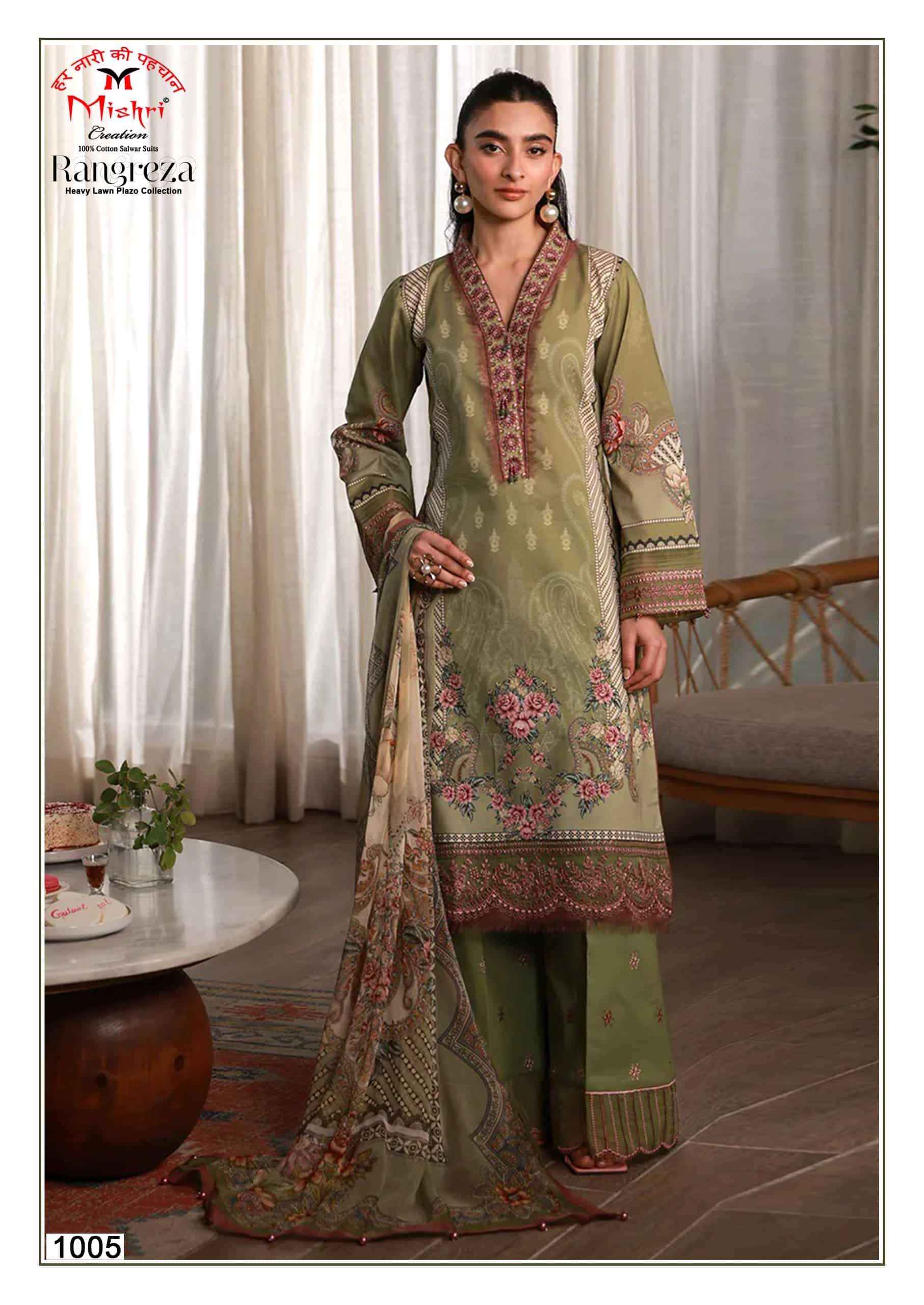 Mishri Rangreza Karachi Print Cotton Dress Material 6 Pcs Catalog