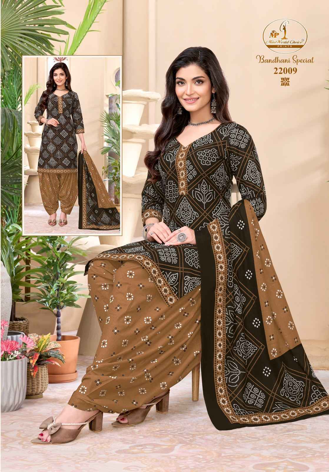 Miss World Choice Bandhni Special Vol 22 Cotton Salwar Suits 10 pcs Catalog