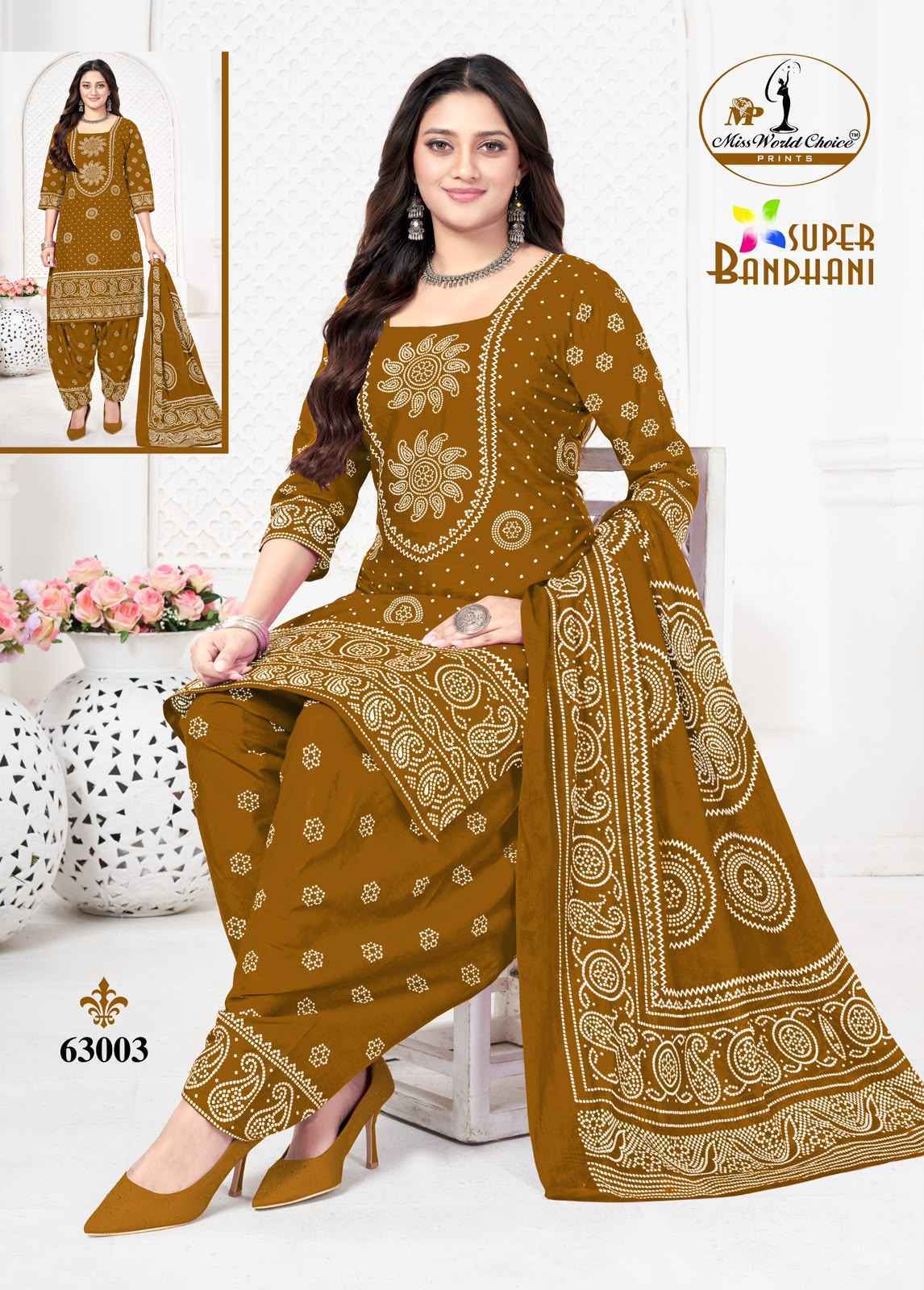 Miss World Choice Super Bandhani Vol 63 Cotton Dress Material 10 pcs Catalogue