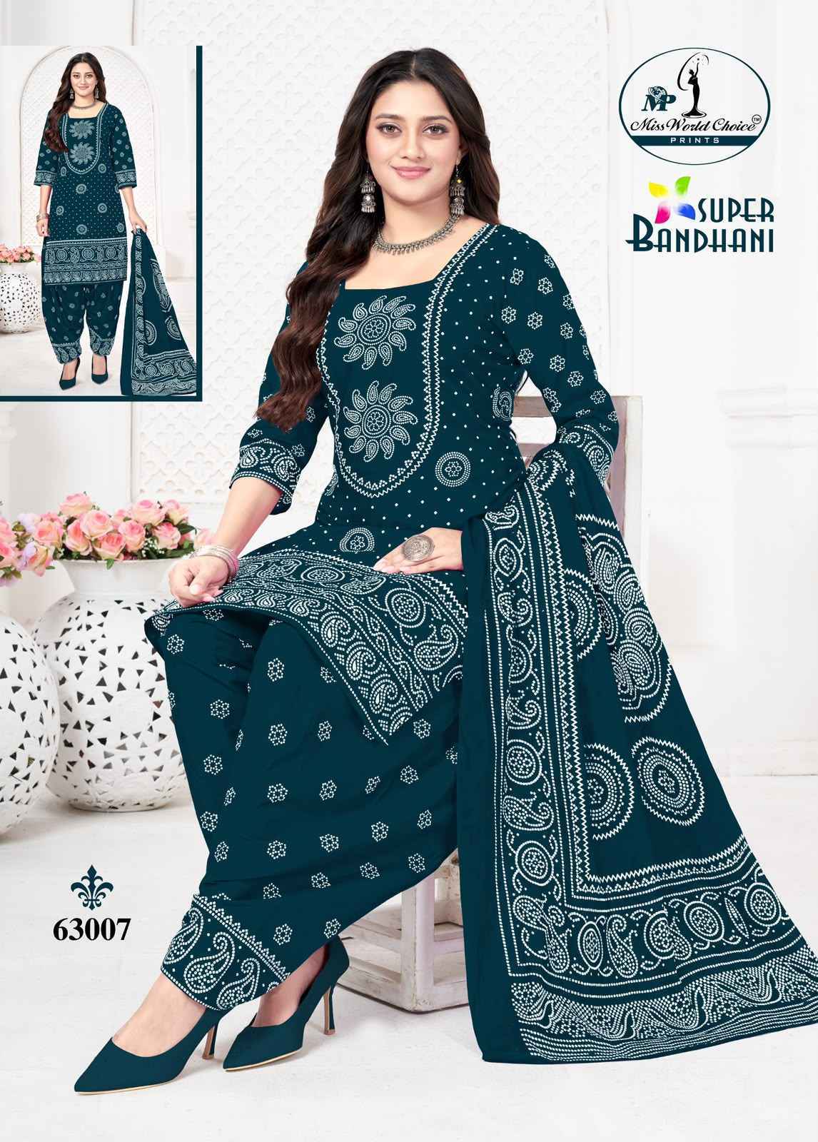 Miss World Choice Super Bandhani Vol 63 Cotton Dress Material 10 pcs Catalogue