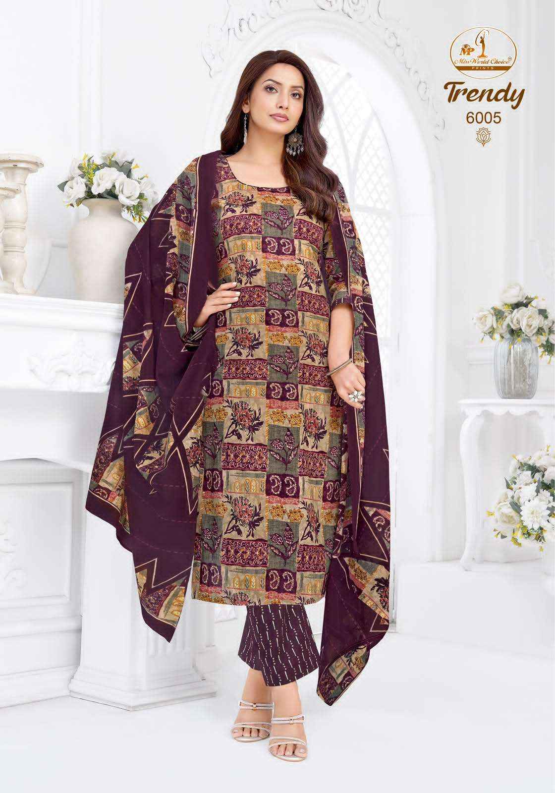 Miss World Choice Trendy Vol 6 Pure Cotton Readymade Suits 10 Pcs Catalog