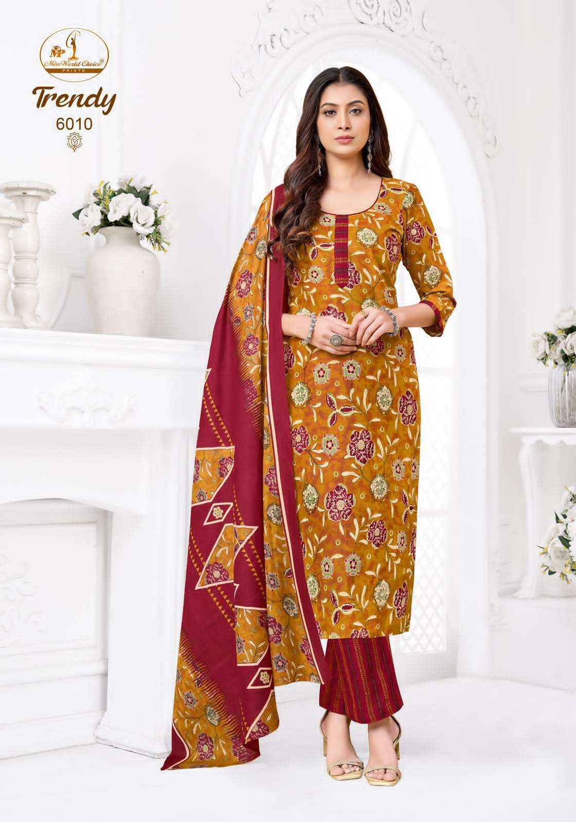 Miss World Choice Trendy Vol 6 Pure Cotton Readymade Suits 10 Pcs Catalog