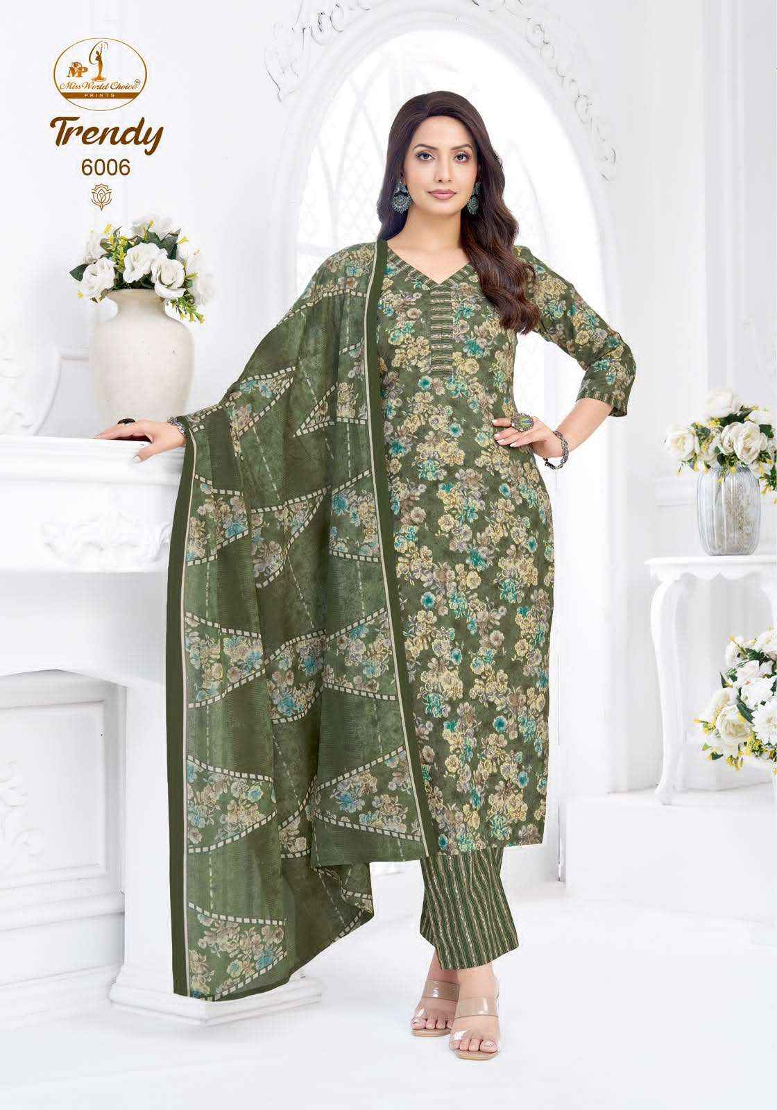 Miss World Choice Trendy Vol 6 Pure Cotton Readymade Suits 10 Pcs Catalog