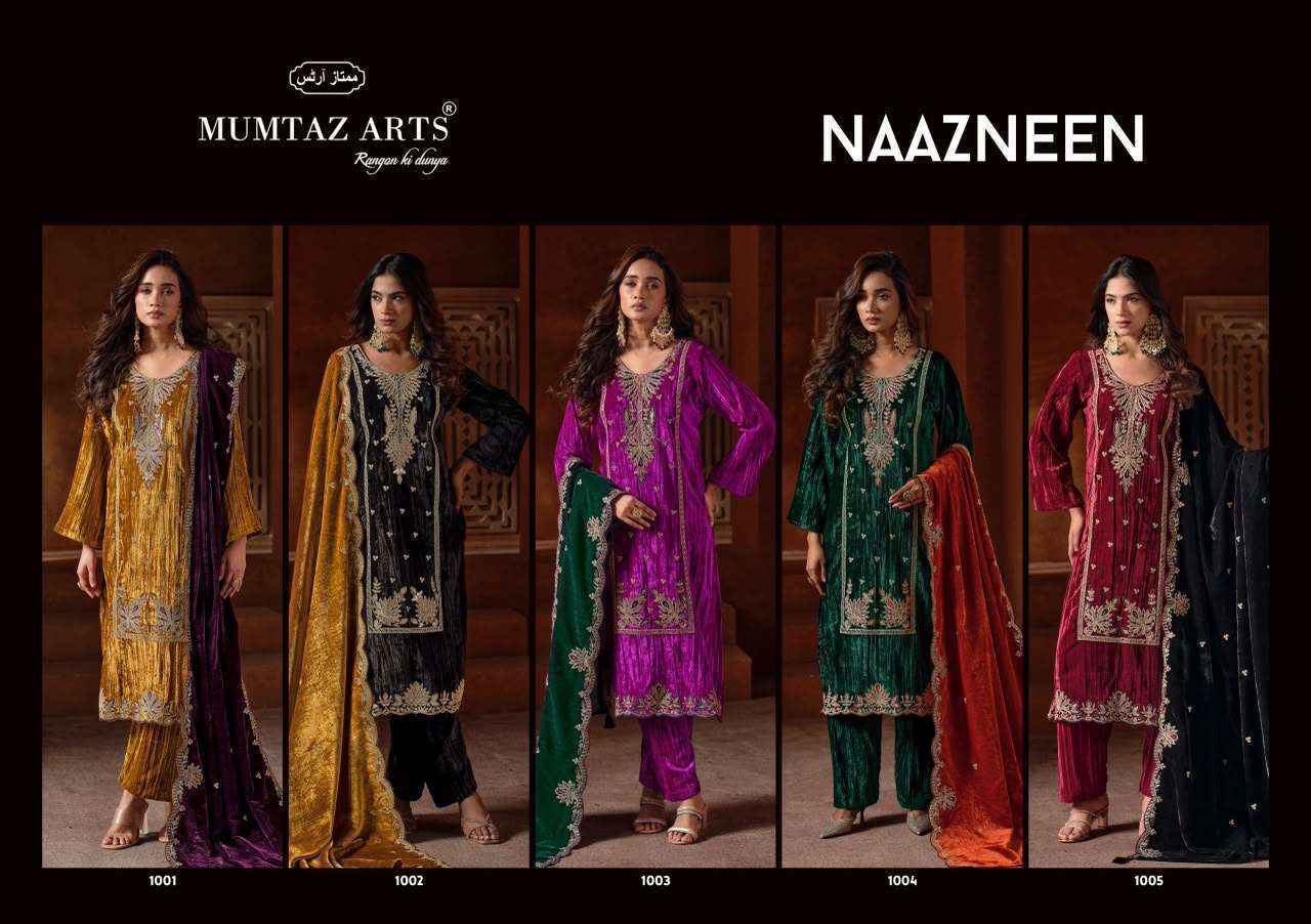 Mumtaz Arts Naazneen Velvet Dress Material 5 pcs Catalog 