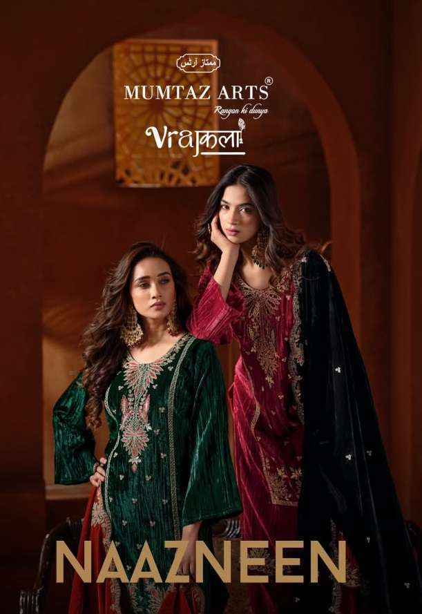 Mumtaz Arts Naazneen Velvet Dress Material 5 pcs Catalog 