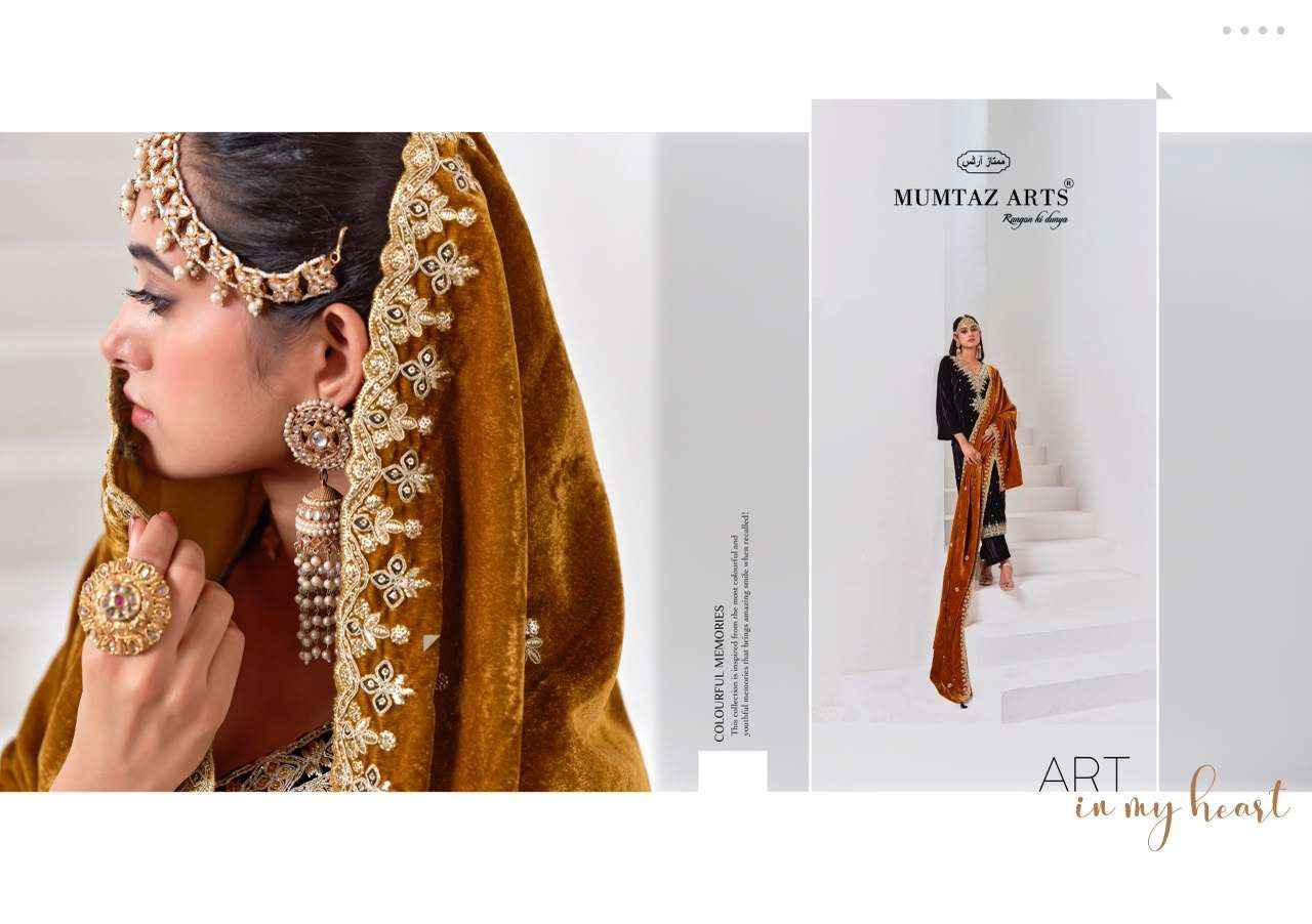 Mumtaz Arts Naqsh Premium Crush Velvet Dress Material  5 Pcs Catalog 