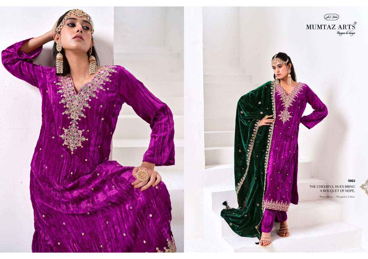 Mumtaz Arts Naqsh Premium Crush Velvet Dress Material  5 Pcs Catalog 