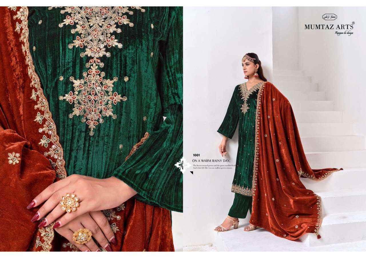 Mumtaz Arts Naqsh Premium Crush Velvet Dress Material  5 Pcs Catalog 
