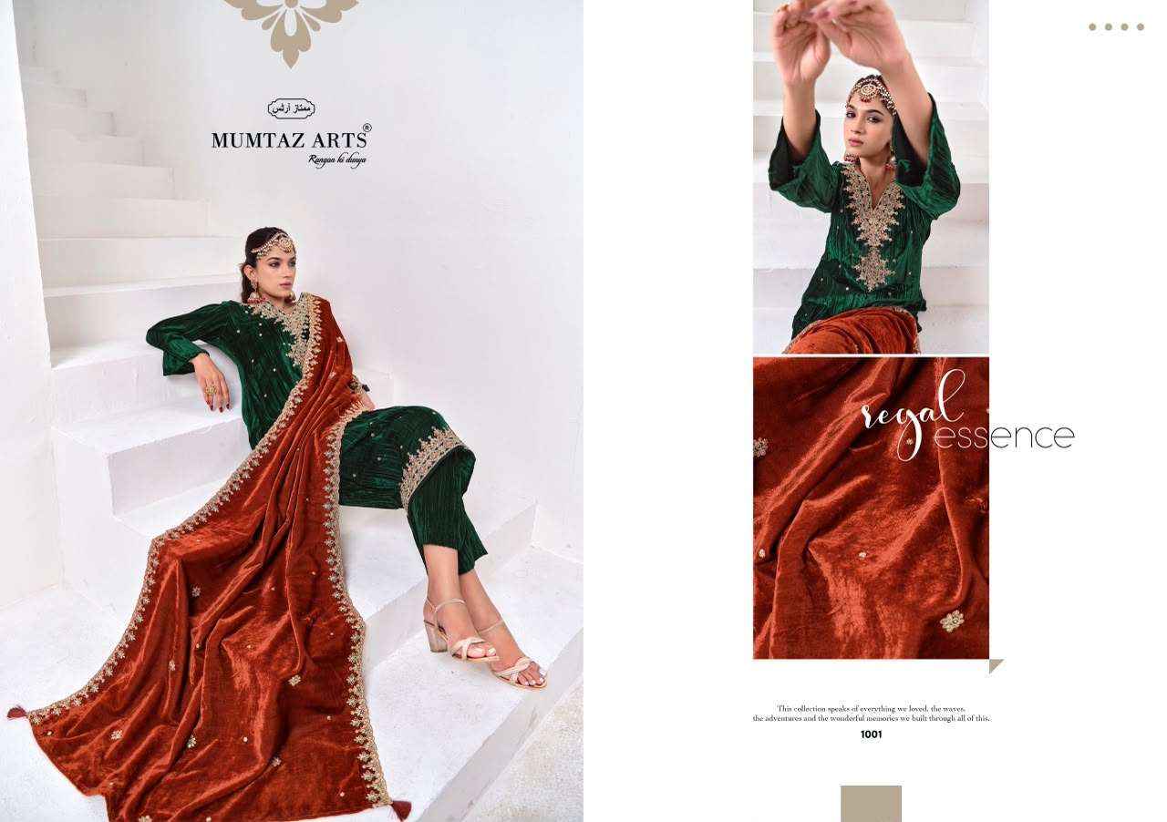 Mumtaz Arts Naqsh Premium Crush Velvet Dress Material  5 Pcs Catalog 