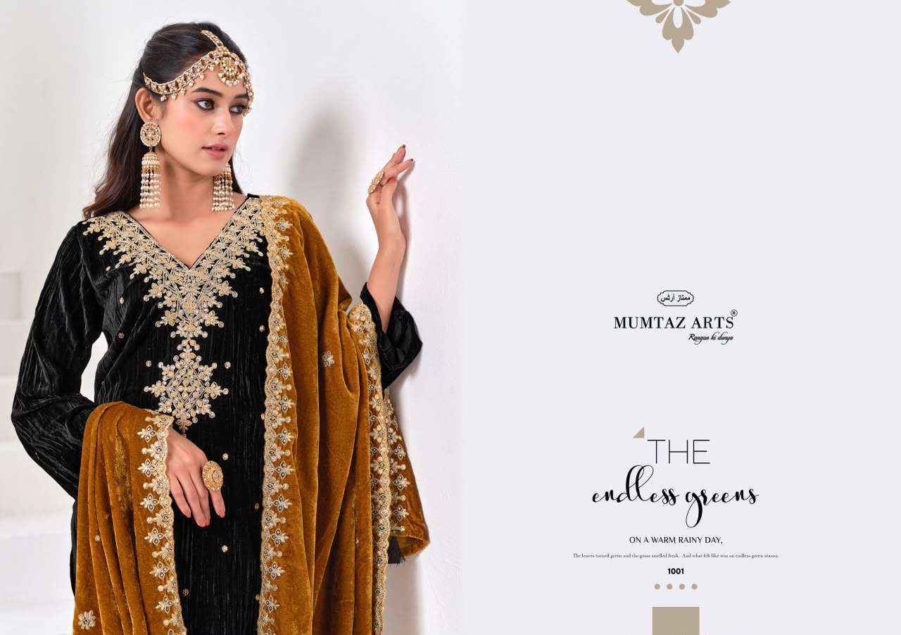 Mumtaz Arts Naqsh Premium Crush Velvet Dress Material  5 Pcs Catalog 