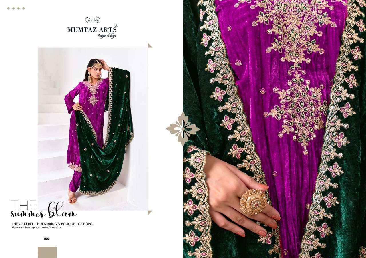 Mumtaz Arts Naqsh Premium Crush Velvet Dress Material  5 Pcs Catalog 