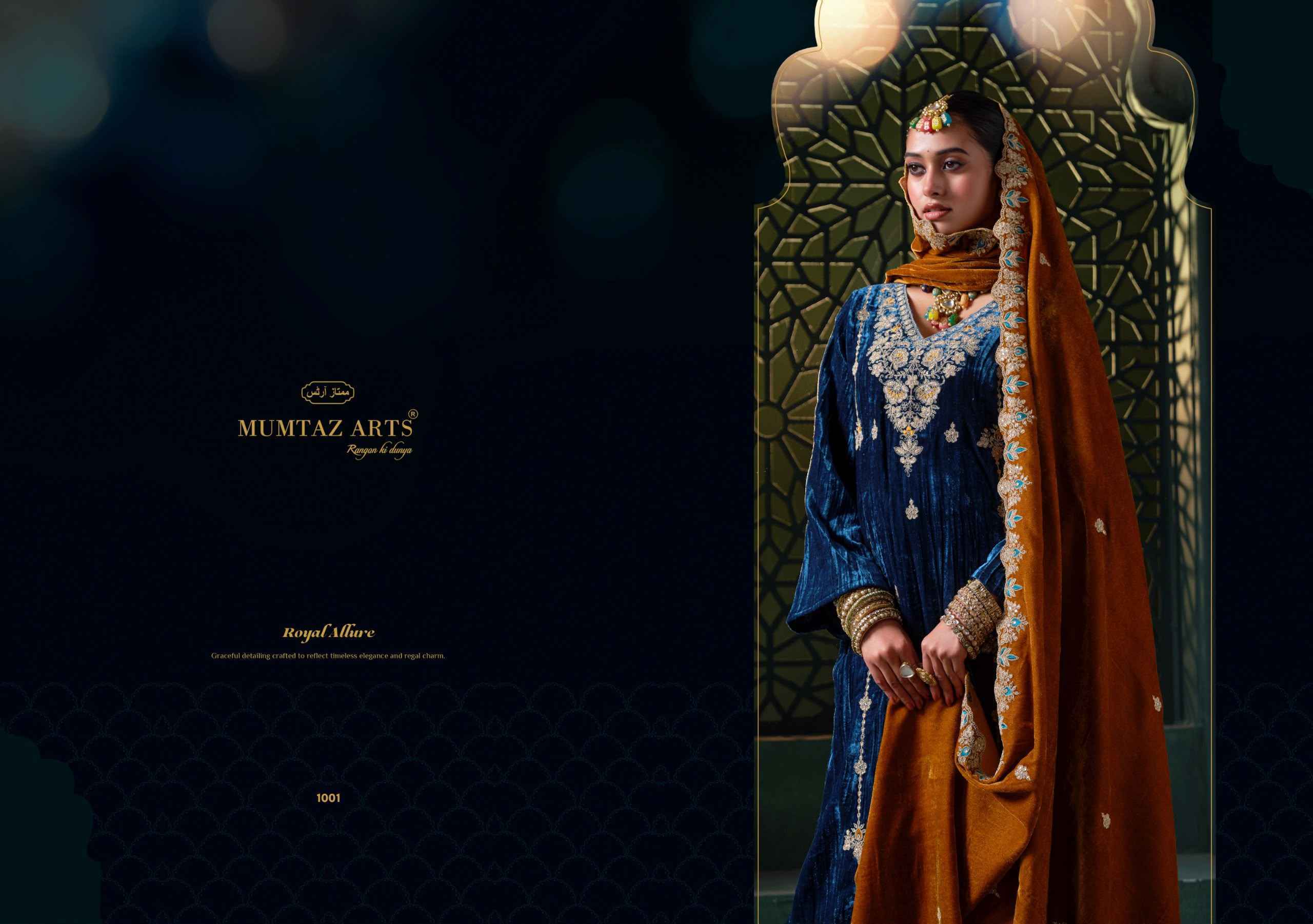 Mumtaz Arts Rukhsar Velvet Dress Material 5 pcs Catalog | Wholesale Textile Market Surat