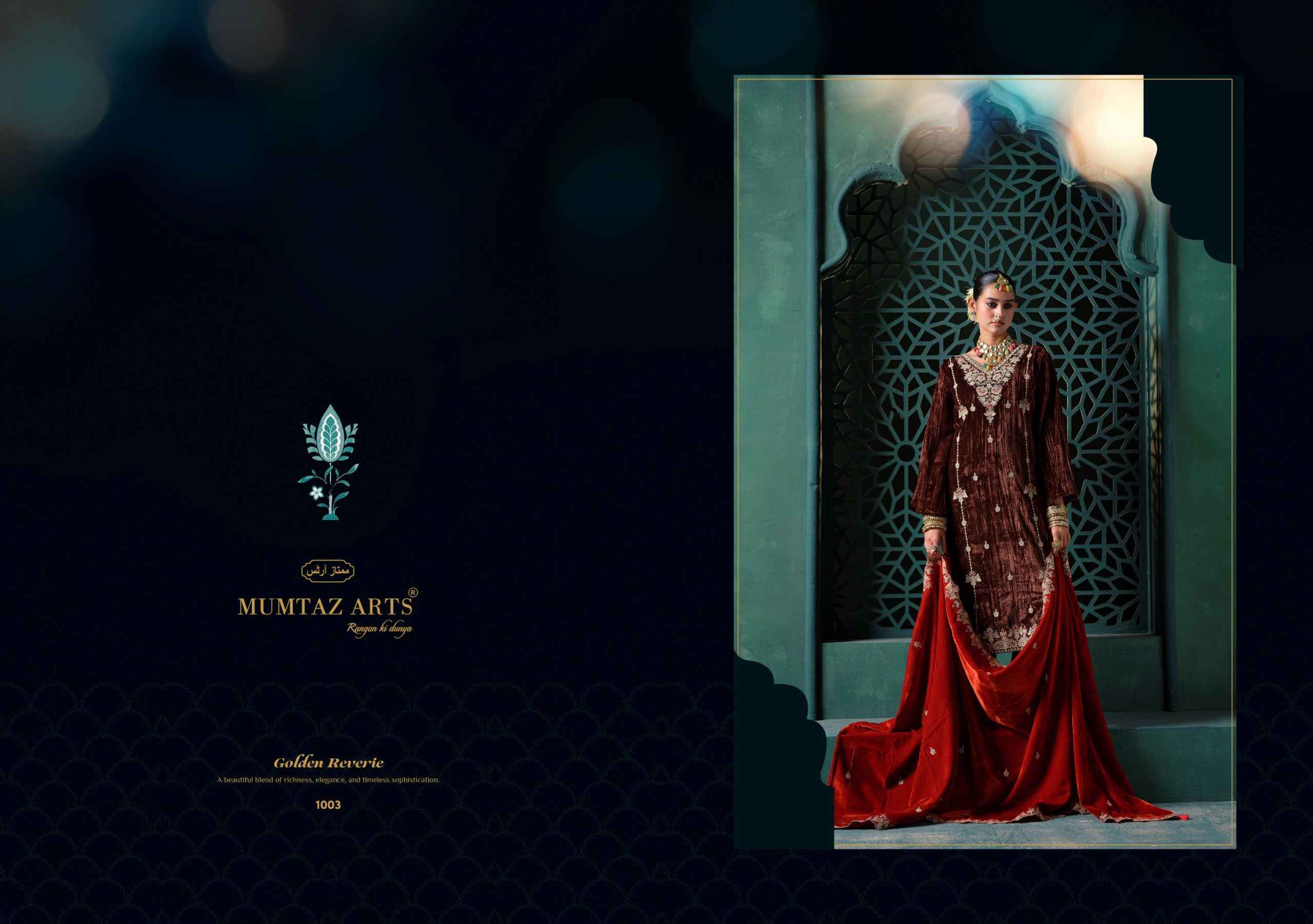 Mumtaz Arts Rukhsar Velvet Dress Material 5 pcs Catalog | Wholesale Textile Market Surat
