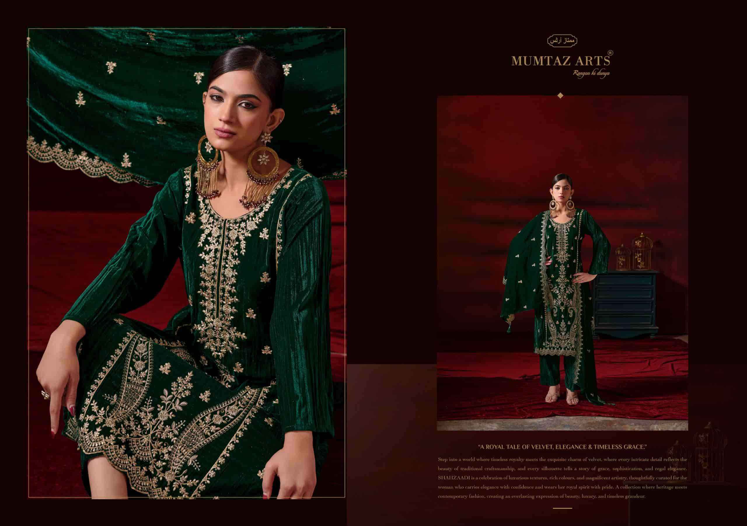 Mumtaz Arts Shahzaadi Designer Velvet Wedding Wear Suit 4 Pcs Catalog 