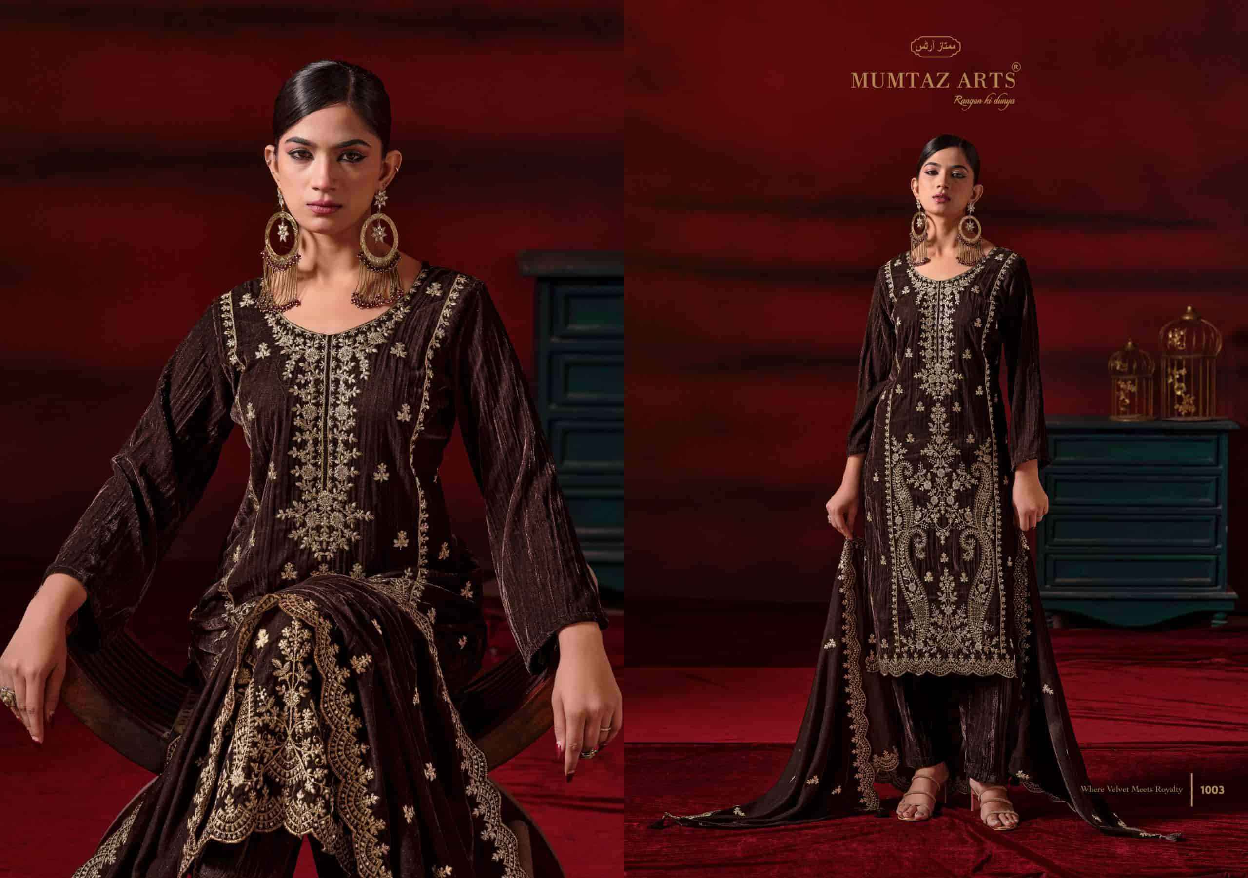 Mumtaz Arts Shahzaadi Designer Velvet Wedding Wear Suit 4 Pcs Catalog 