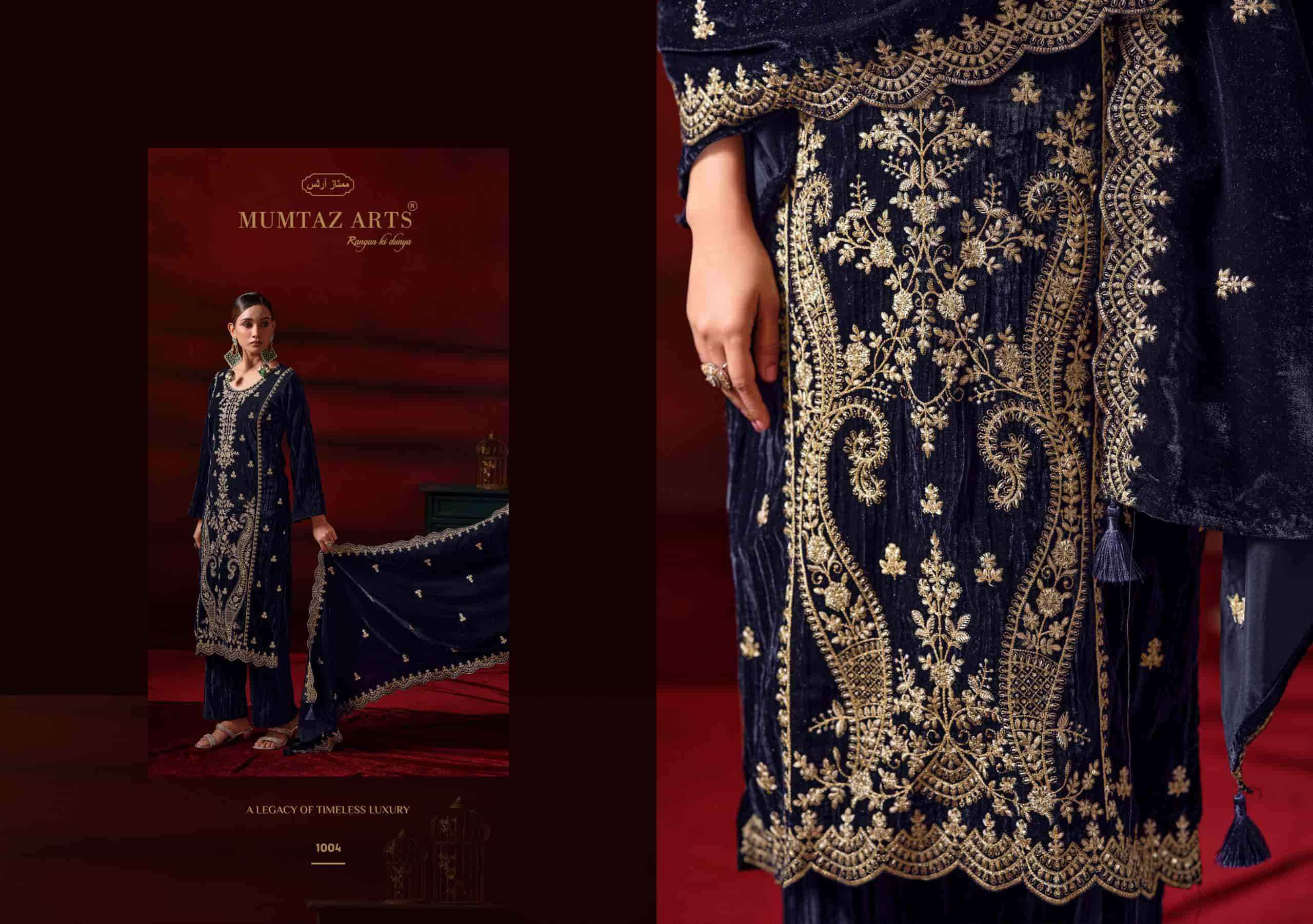 Mumtaz Arts Shahzaadi Designer Velvet Wedding Wear Suit 4 Pcs Catalog 