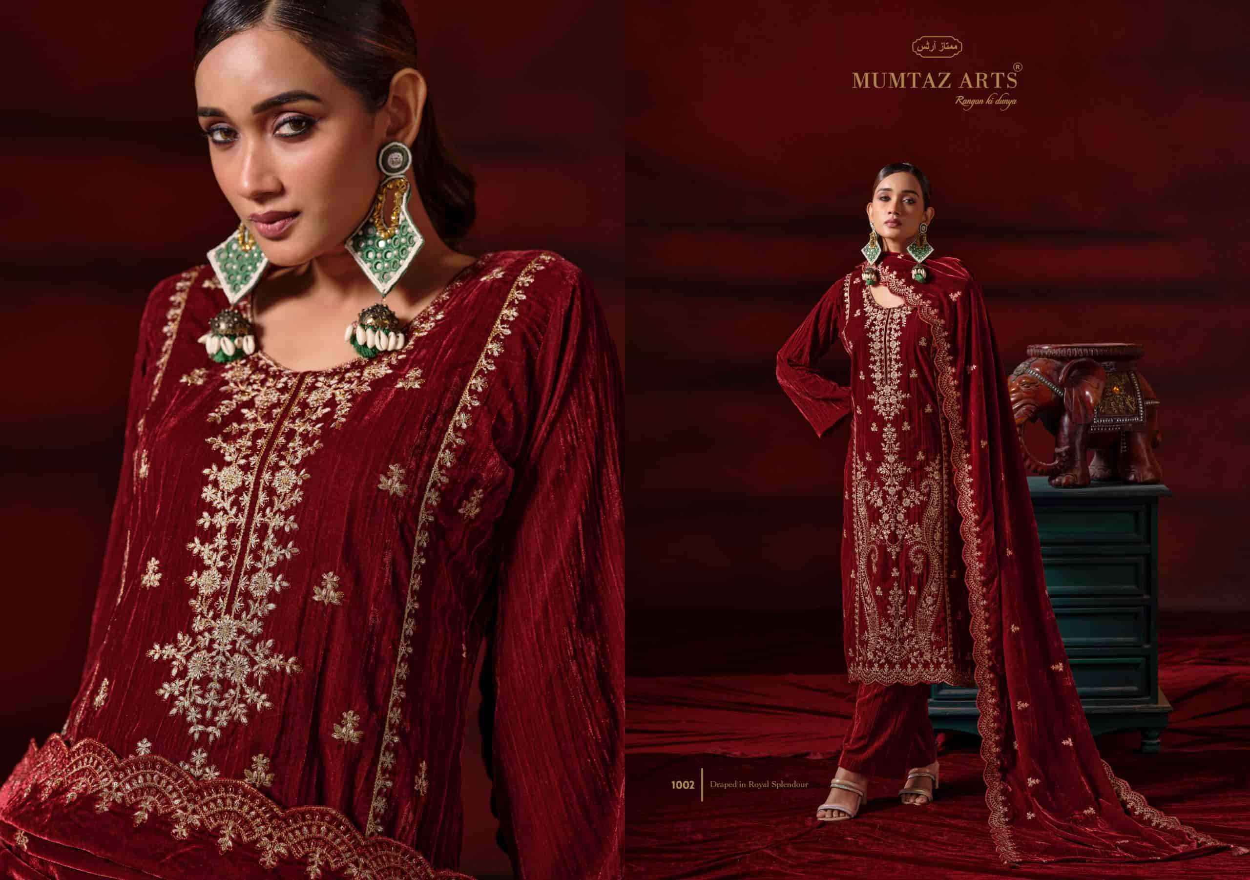 Mumtaz Arts Shahzaadi Designer Velvet Wedding Wear Suit 4 Pcs Catalog 