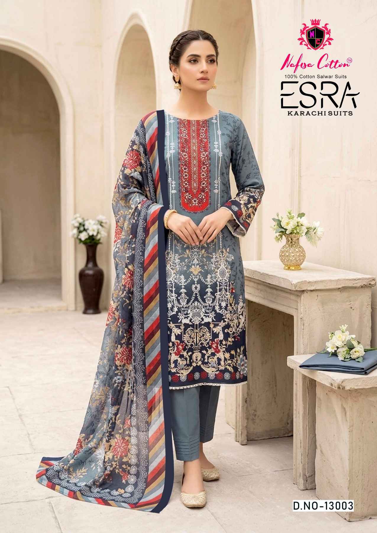 Nafisa Esra vol 19 Karachi Pakistani Dress Material With Price 6 Pcs Catalog