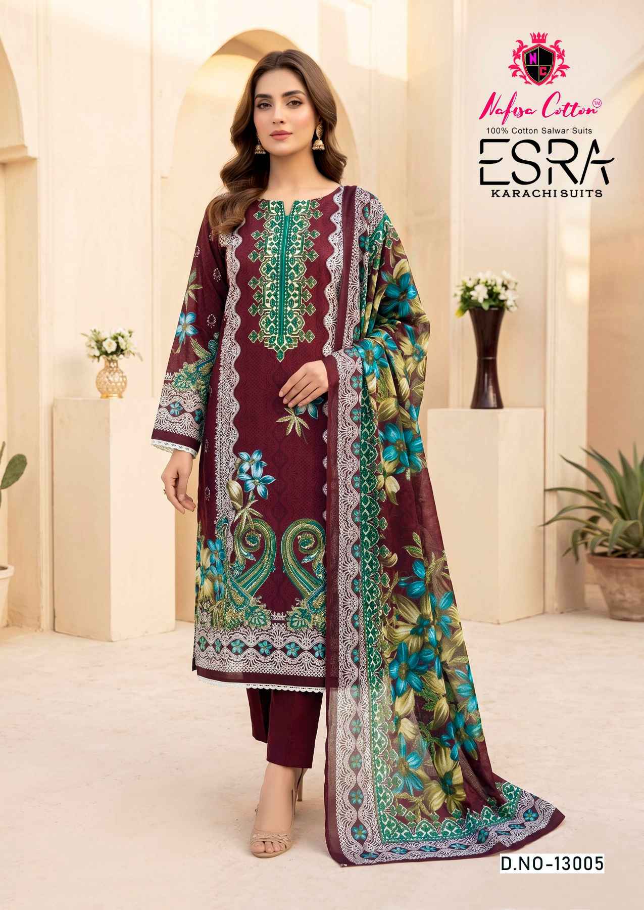 Nafisa Esra vol 19 Karachi Pakistani Dress Material With Price 6 Pcs Catalog