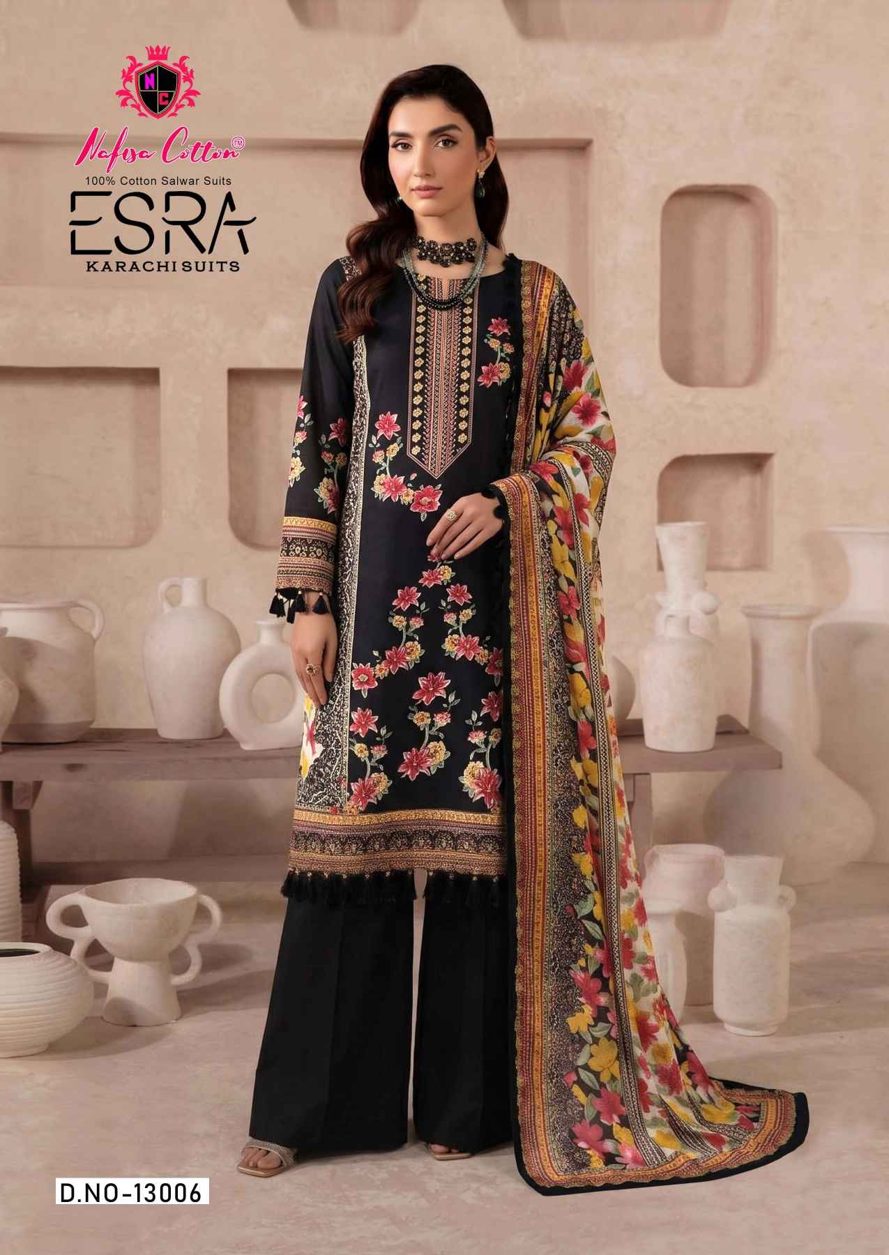 Nafisa Esra vol 19 Karachi Pakistani Dress Material With Price 6 Pcs Catalog