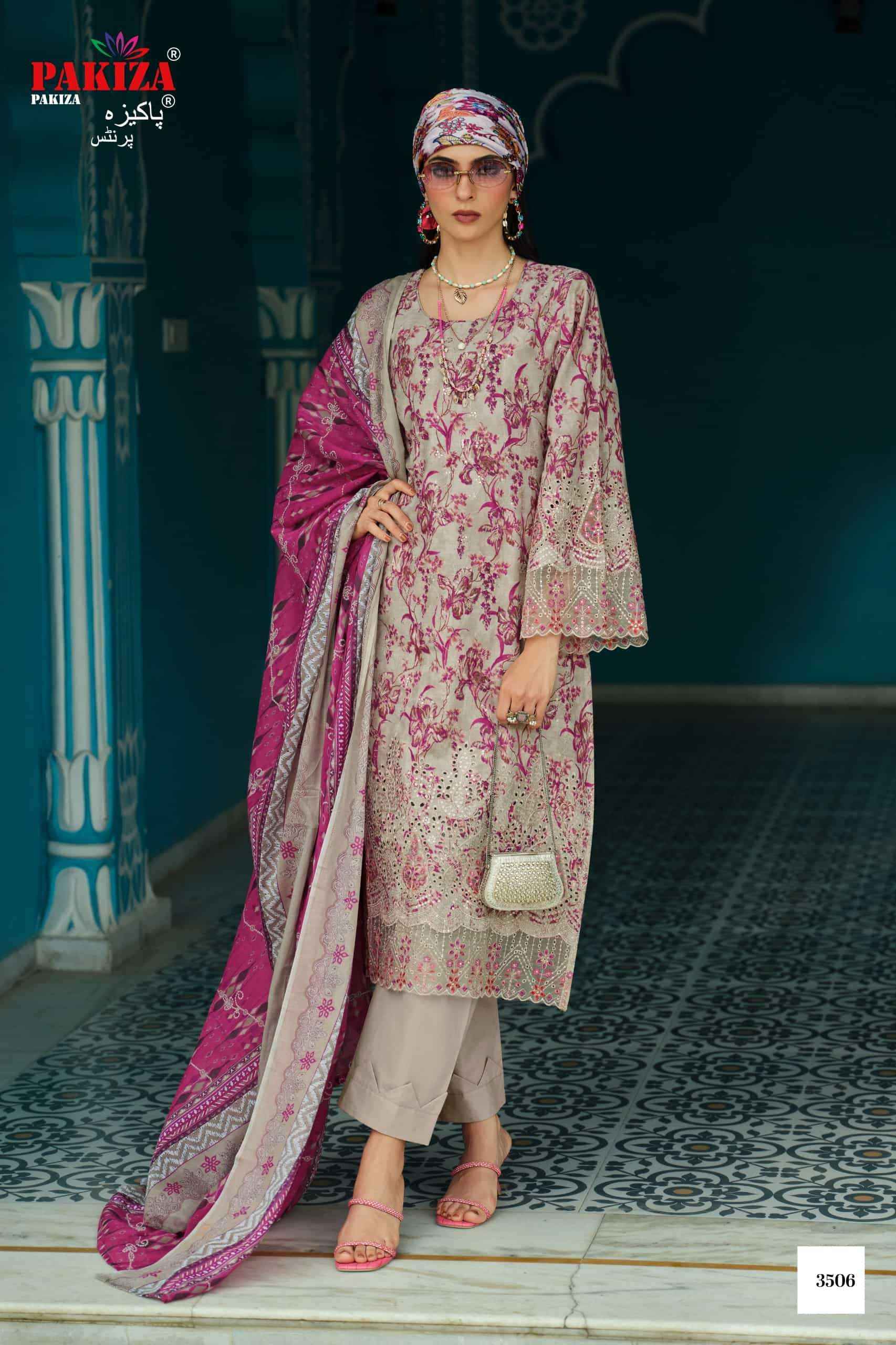Pakiza Prints Gull Bahaar Vol 35 Pure Lawn Cotton Dress Material 10 Pcs Catalog
