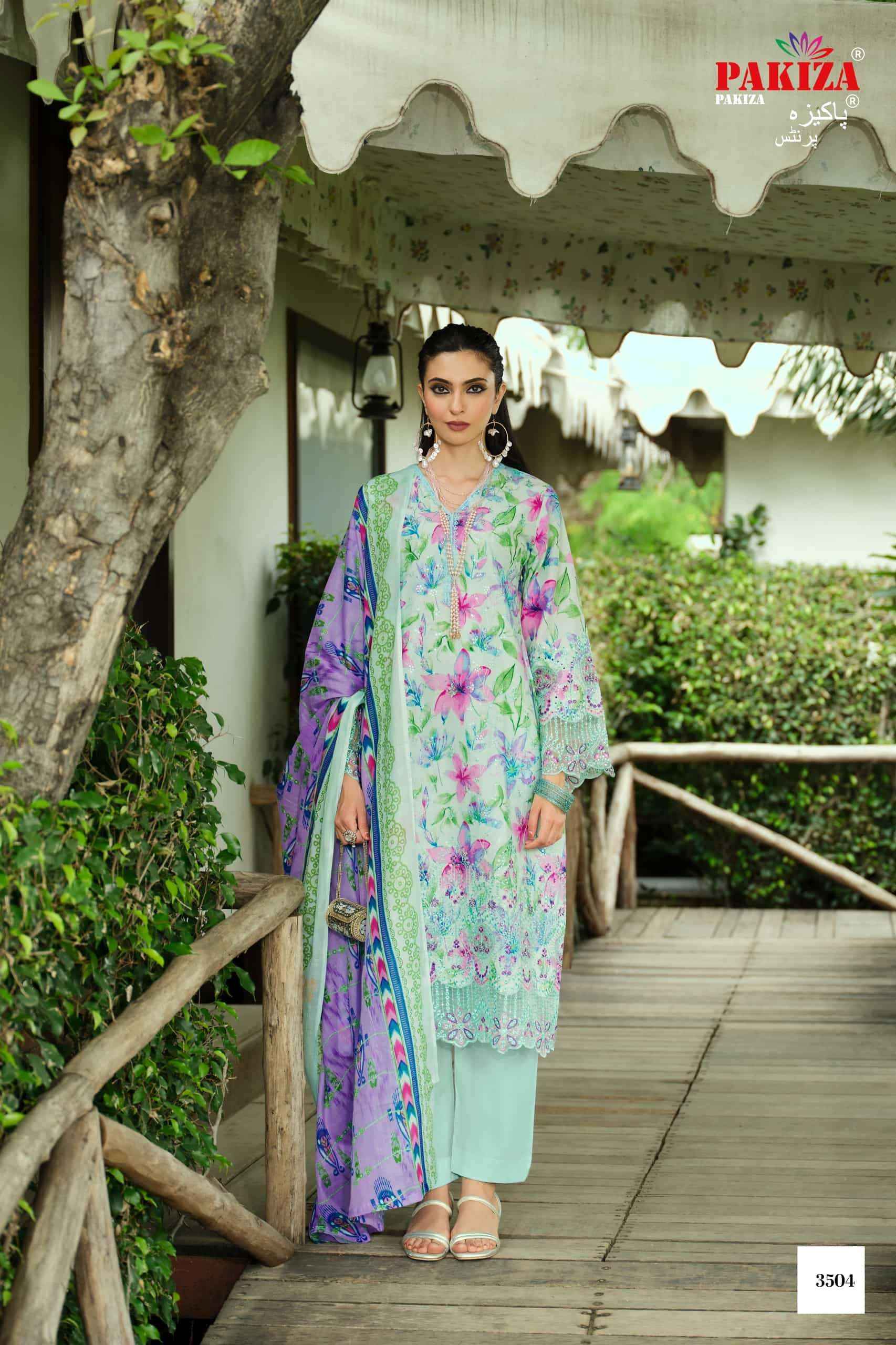 Pakiza Prints Gull Bahaar Vol 35 Pure Lawn Cotton Dress Material 10 Pcs Catalog
