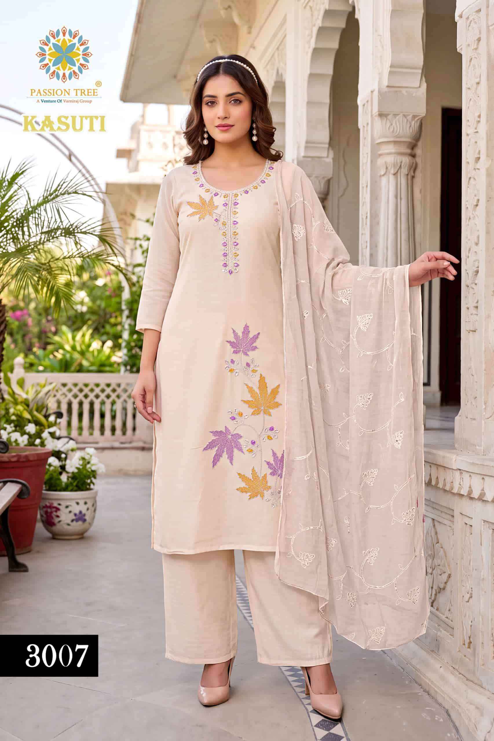 Passion Tree Kasuti Vol 3 Premium Wear 3 Pec Palazzo Pair 8 Pcs Catalog 