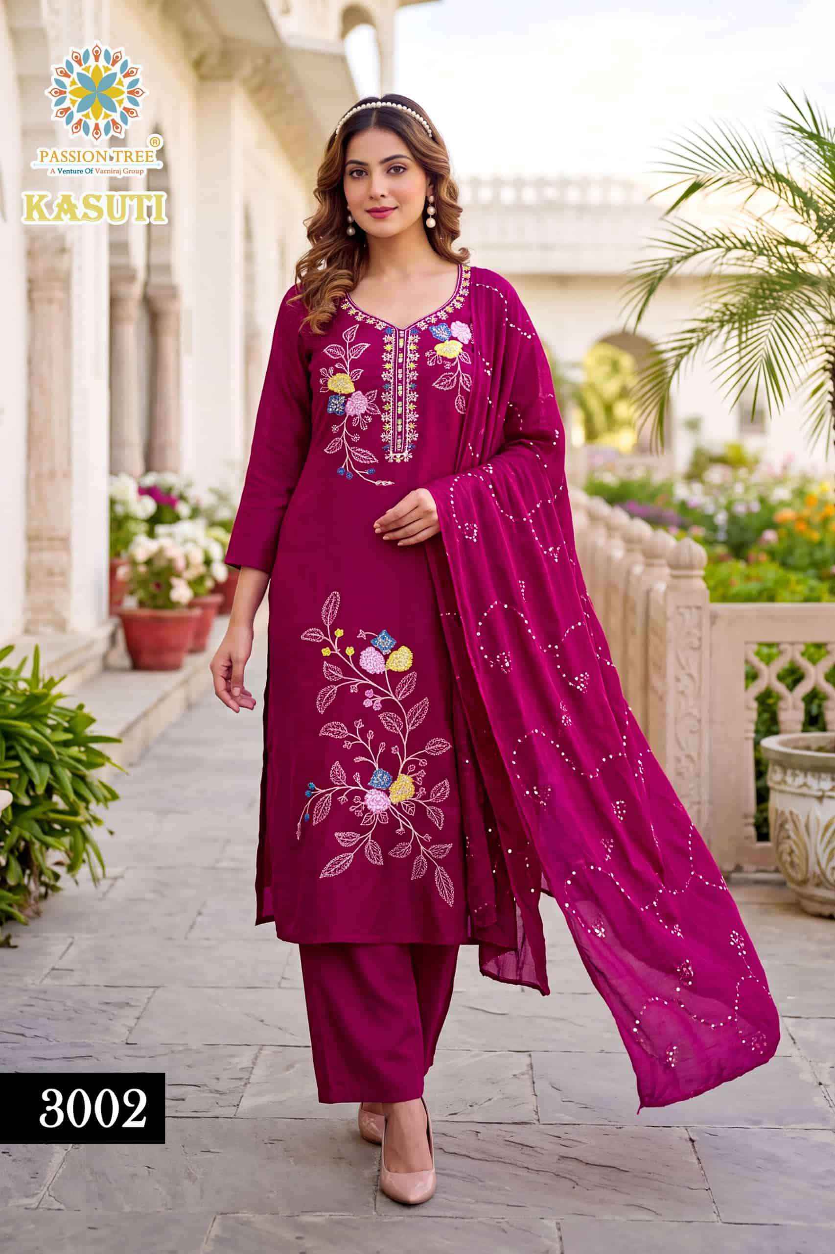Passion Tree Kasuti Vol 3 Premium Wear 3 Pec Palazzo Pair 8 Pcs Catalog 