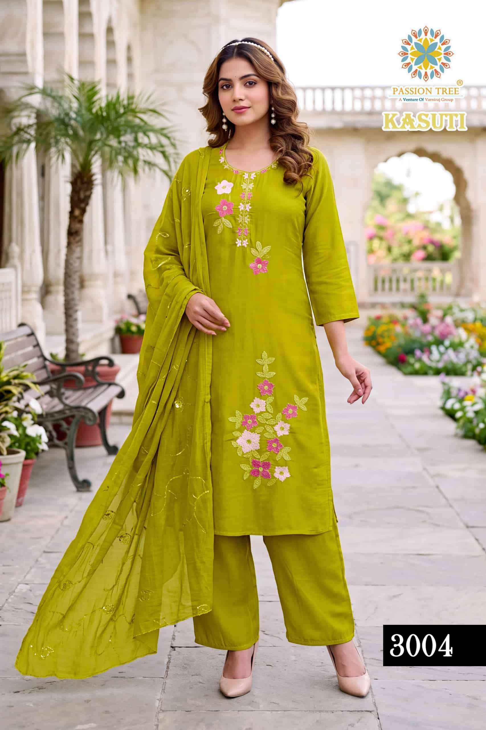 Passion Tree Kasuti Vol 3 Premium Wear 3 Pec Palazzo Pair 8 Pcs Catalog 