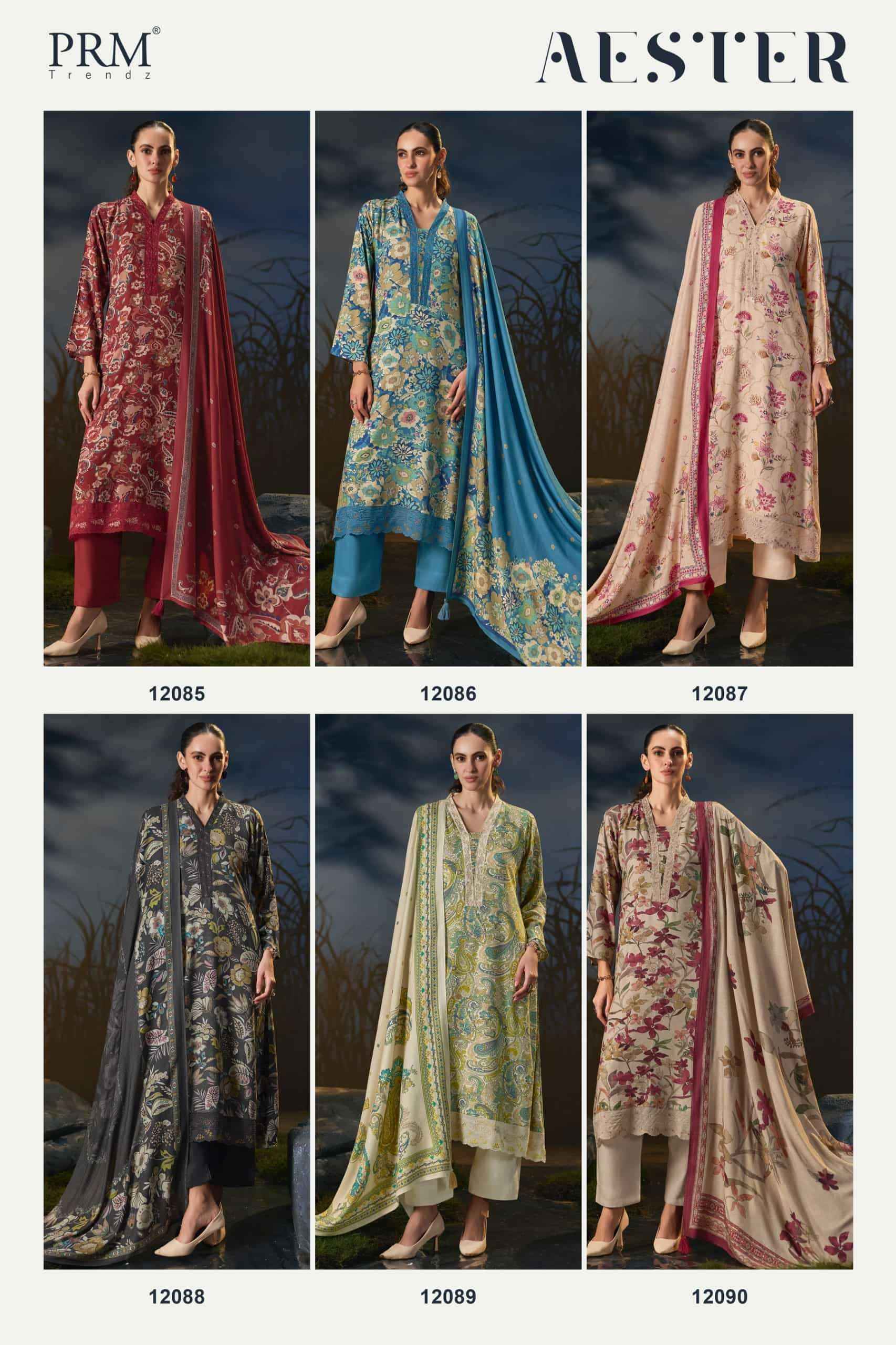 Prm Trendz Aester Pashmina Dress Material 6 Pcs Catalog