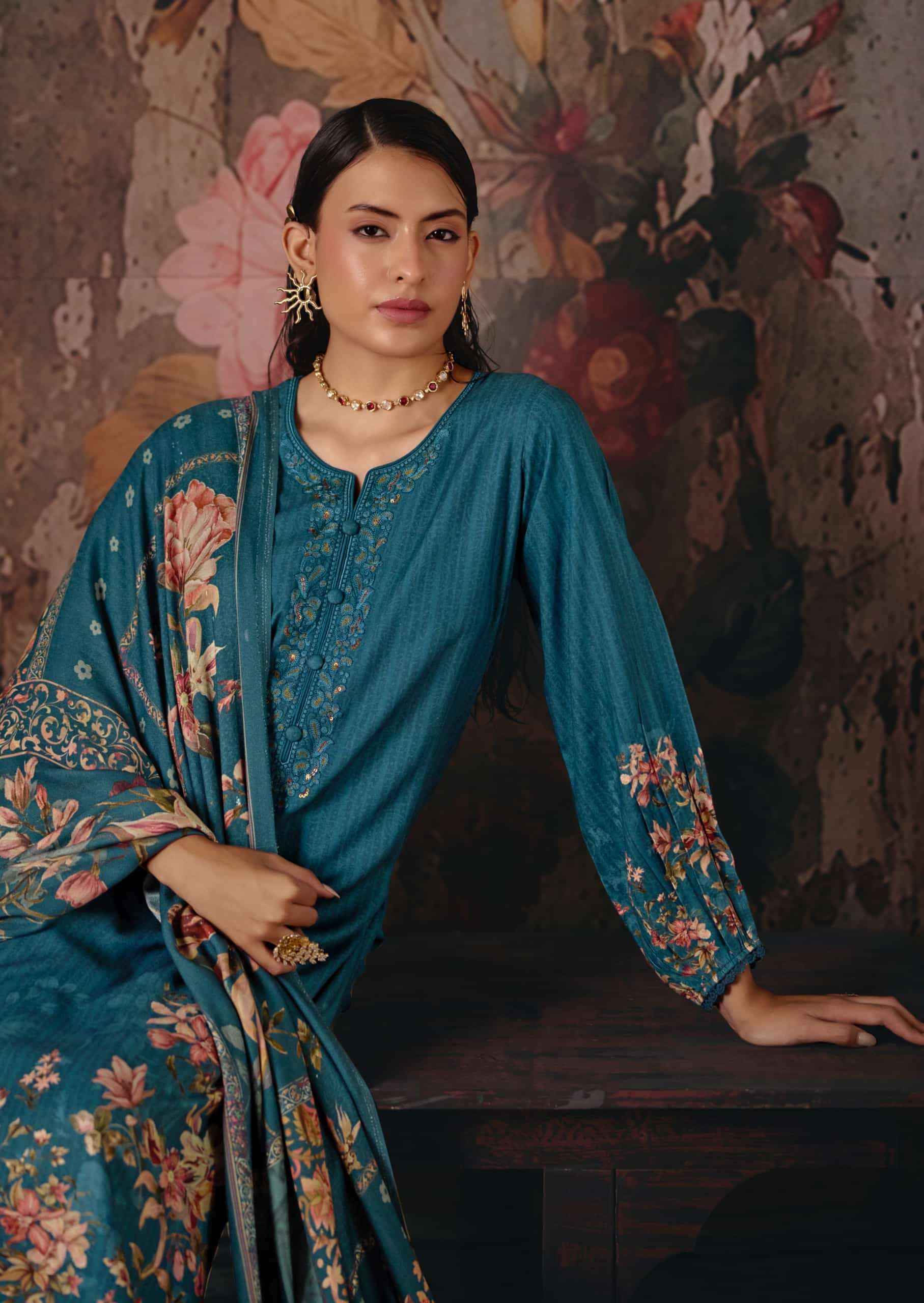 Prm Trendz Nora Fancy Work Pashmina Dress Material 6 Pcs Catalog 