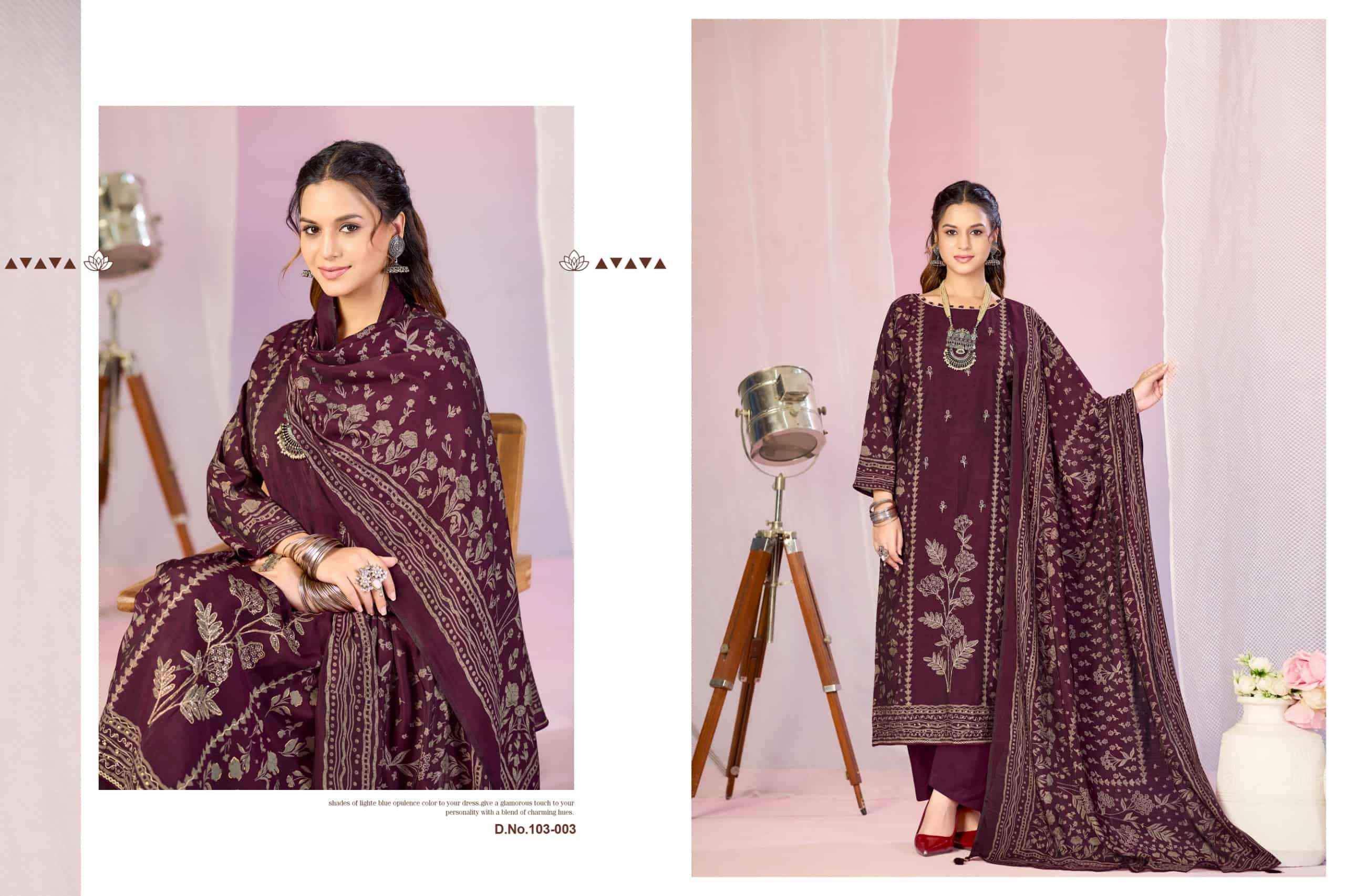 Radhika Azara Beauty Silk 13 Modal Muslin Dress Material 4 Pcs Catalog