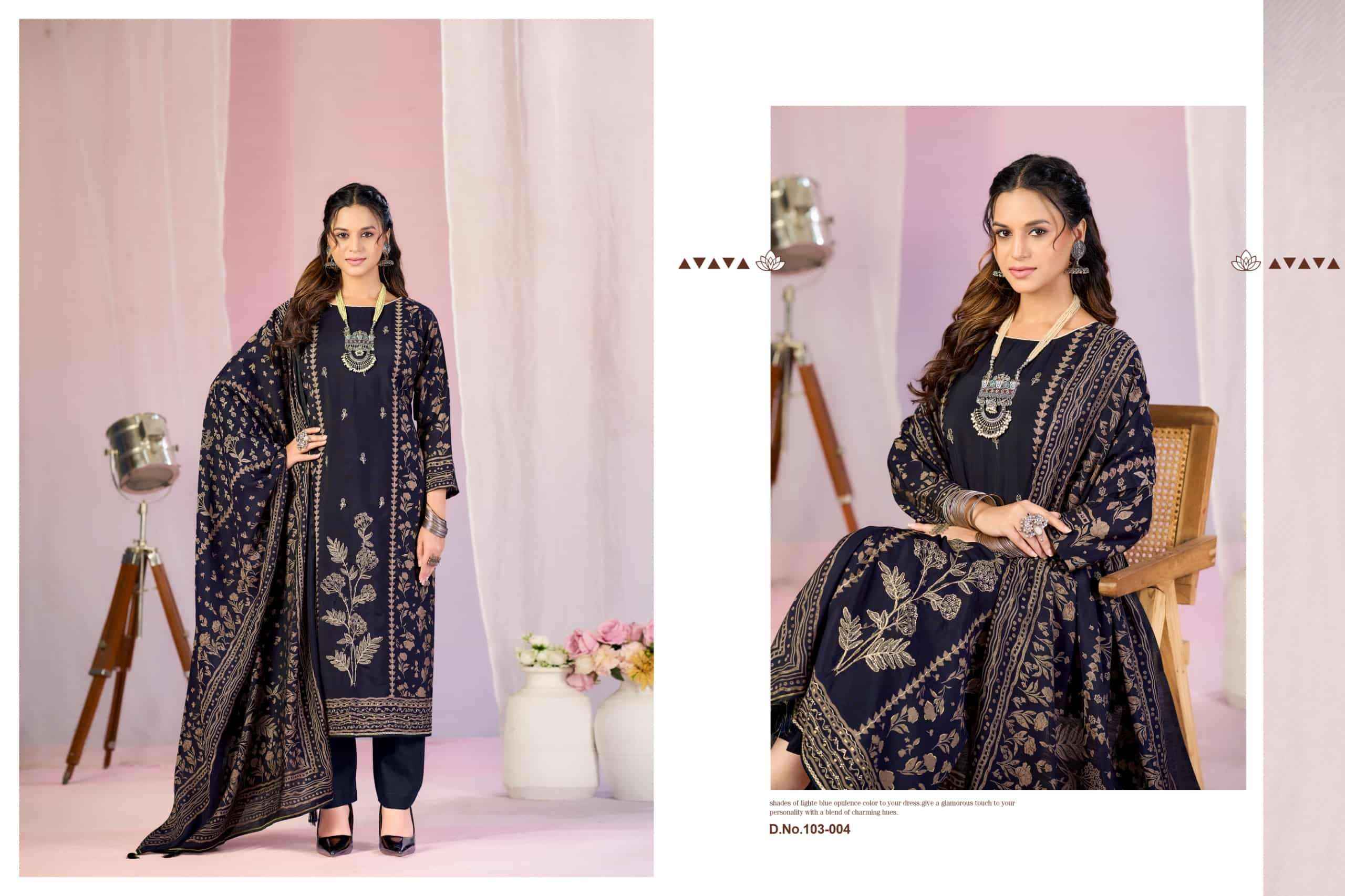 Radhika Azara Beauty Silk 13 Modal Muslin Dress Material 4 Pcs Catalog